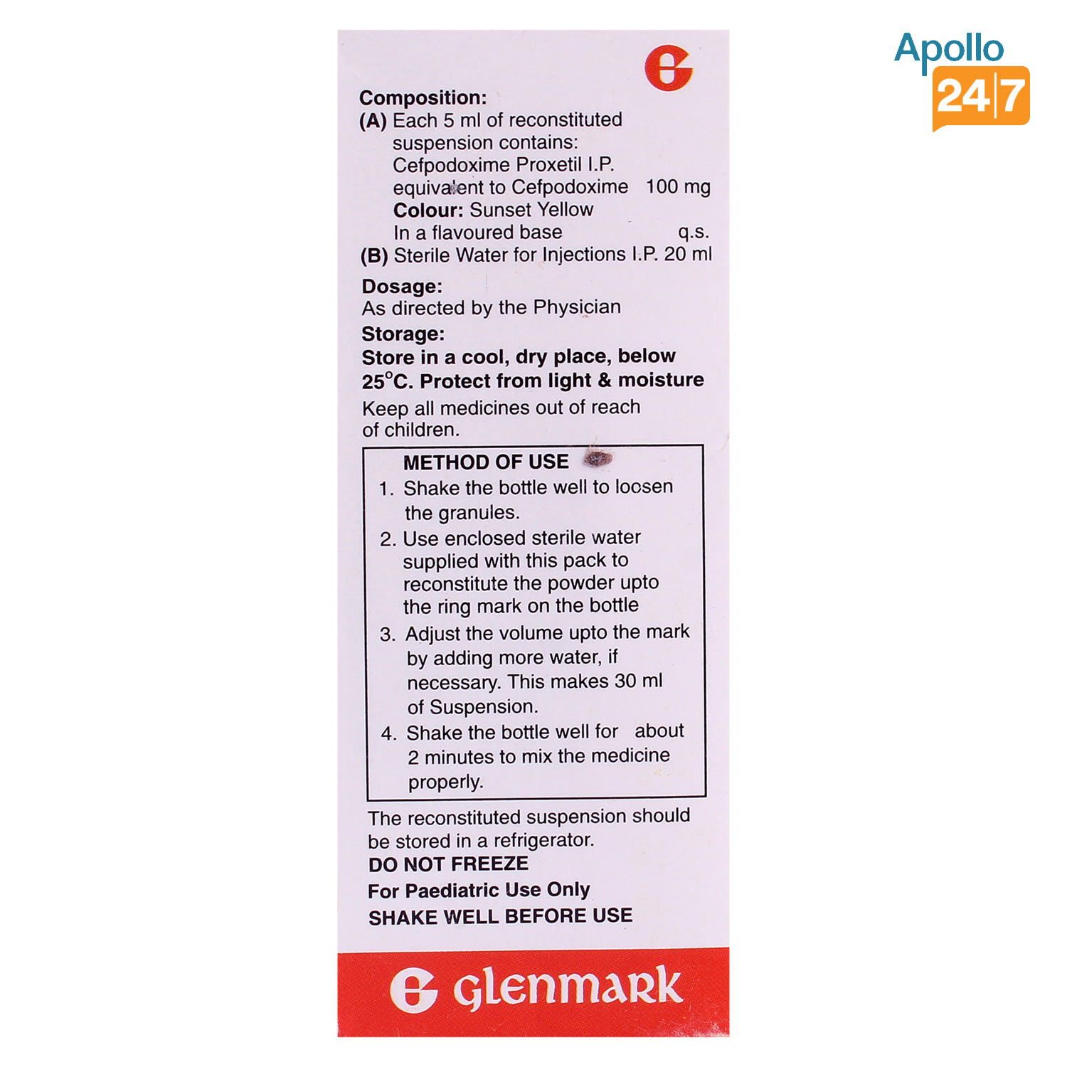 Kefpod 100 mg Orange Flavour Suspension 30 ml, Pack of 1 Suspension Kefpod 100 mg Orange Flavour Suspension 30 ml, Pack of 1 Suspension