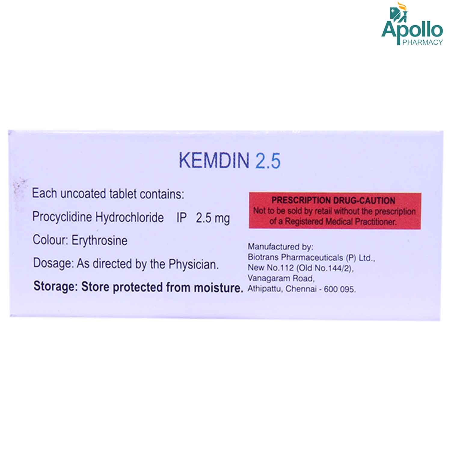 KEMDIN 2.5MG TABLET 10'S, Pack of 10 TabletS KEMDIN 2.5MG TABLET 10'S, Pack of 10 TabletS