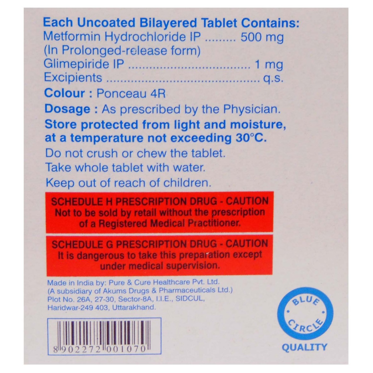 K-Glim-M 1 mg Tablet 10's, Pack of 10 TABLETS K-Glim-M 1 mg Tablet 10's, Pack of 10 TABLETS