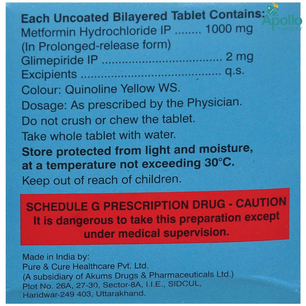 K-Glim-M Forte 2 mg Tablet 10's, Pack of 10 TABLETS K-Glim-M Forte 2 mg Tablet 10's, Pack of 10 TABLETS