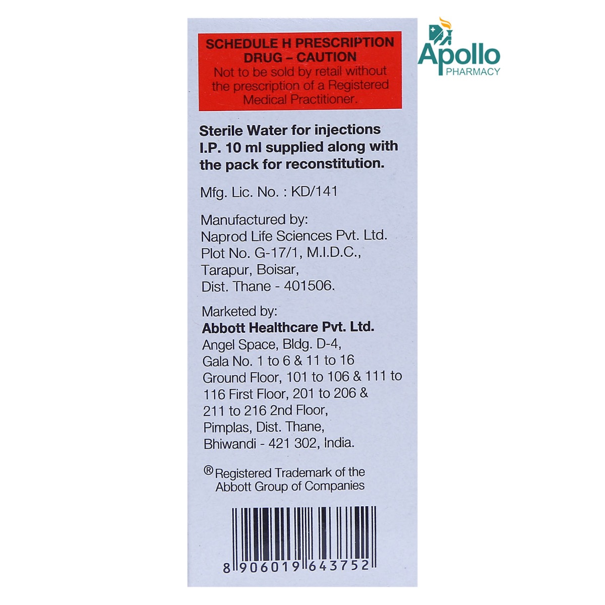 KLACID 500MG INJECTION, Pack of 1 INJECTION KLACID 500MG INJECTION, Pack of 1 INJECTION