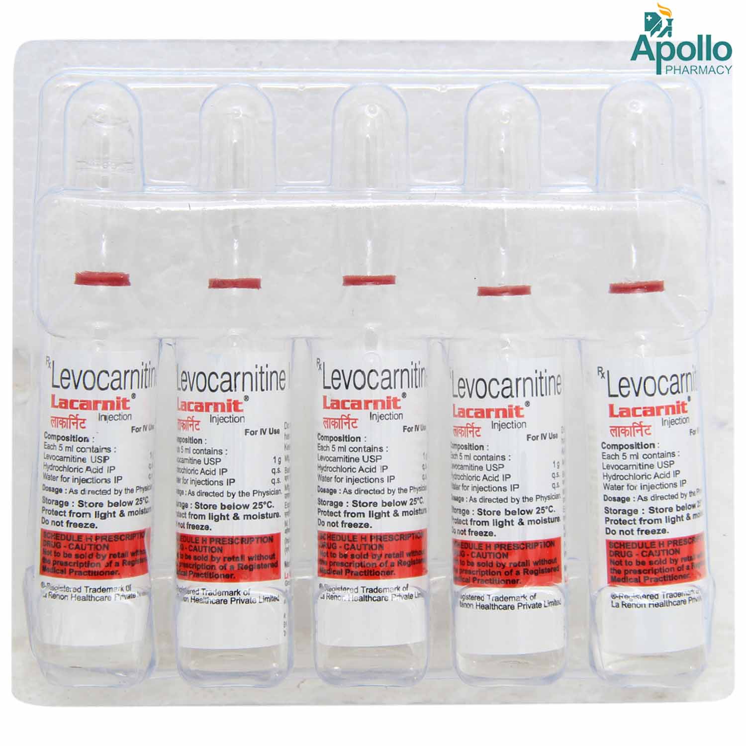 Lacarnit Injection 5 ml, Pack of 1 Injection Lacarnit Injection 5 ml, Pack of 1 Injection