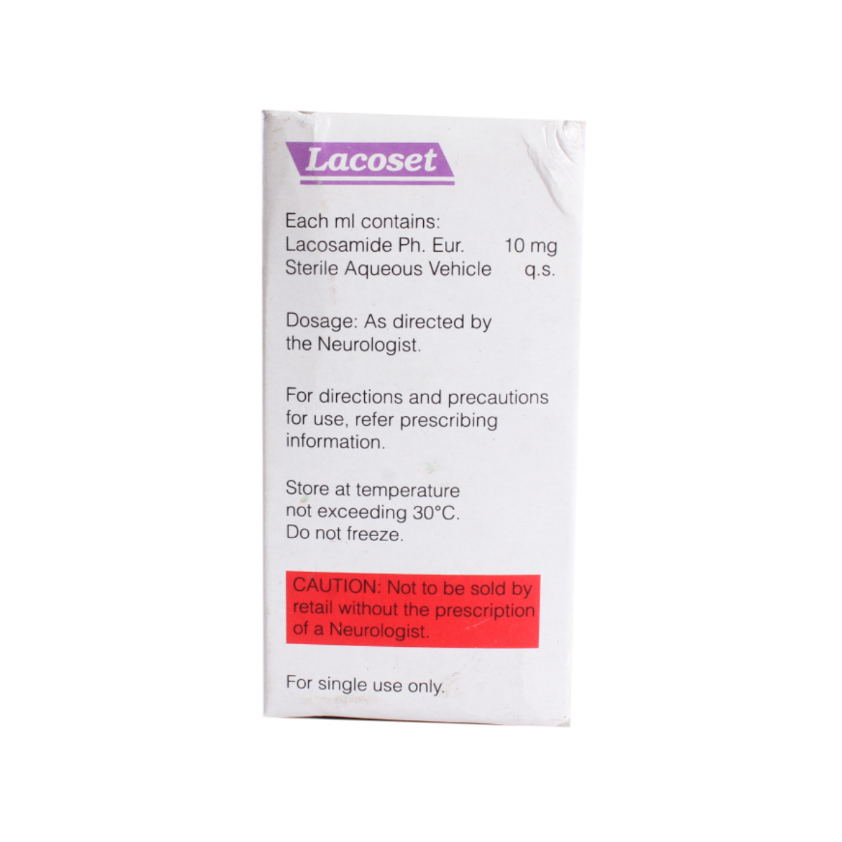 Lacoset 200 mg Injection 20 ml, Pack of 1 Injection Lacoset 200 mg Injection 20 ml, Pack of 1 Injection