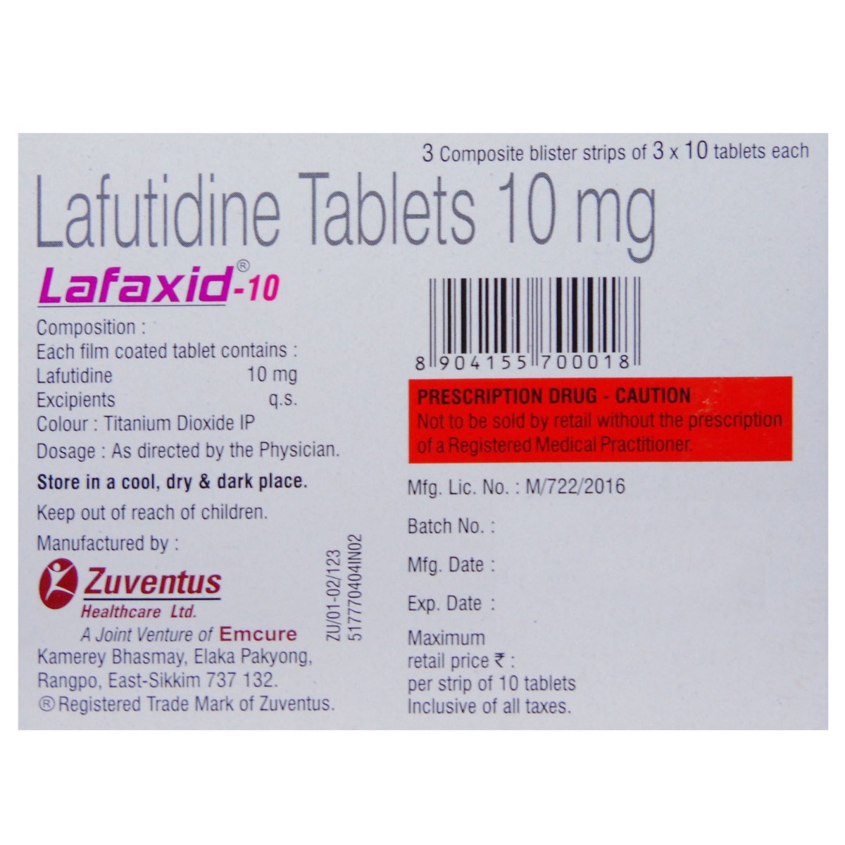 Lafaxid-10 Tablet 10's, Pack of 10 TabletS Lafaxid-10 Tablet 10's, Pack of 10 TabletS