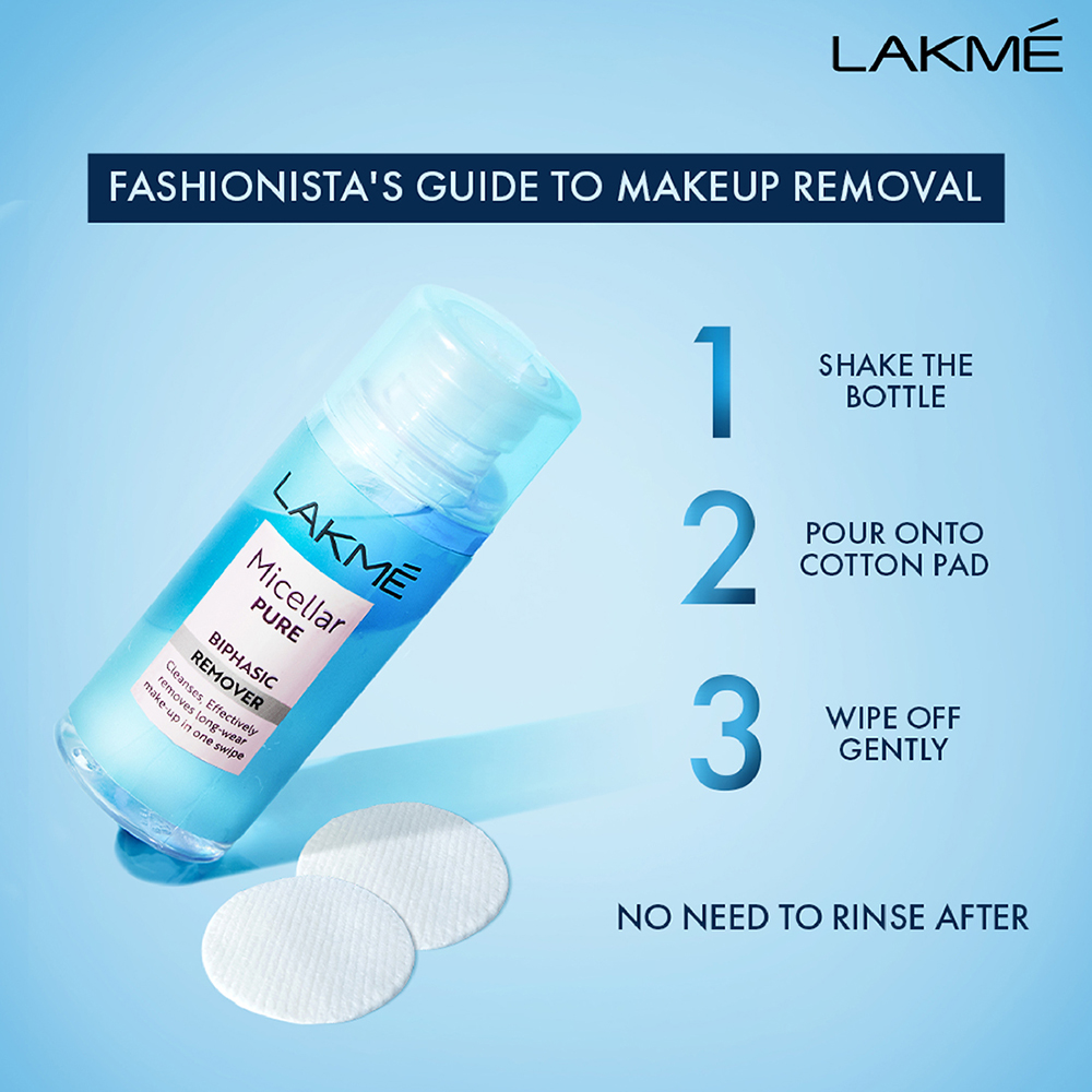 Lakme Micellar Pure Biphasic Makeup Remover, 100 ml, Pack of 1 Lakme Micellar Pure Biphasic Makeup Remover, 100 ml, Pack of 1