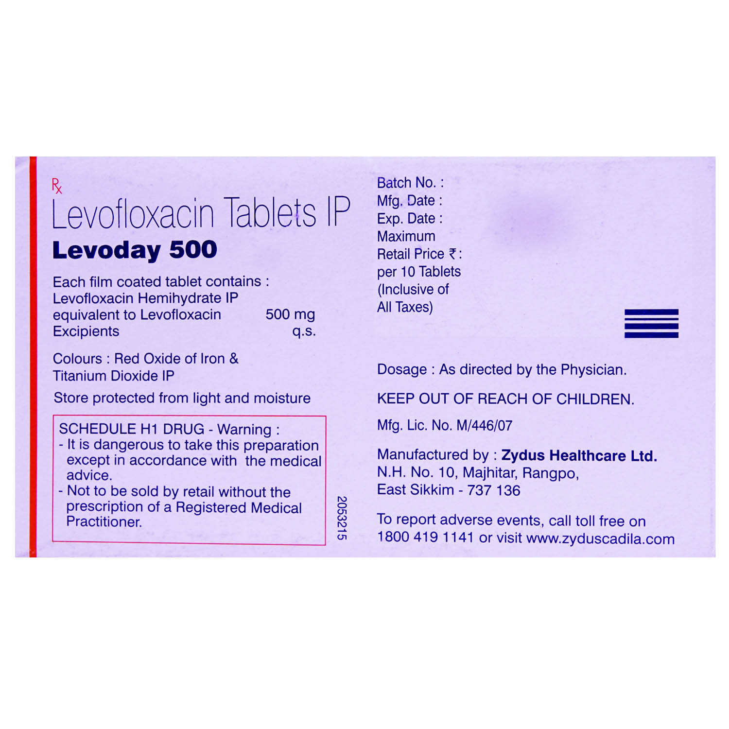Levoday 500Mg Tablet 10's, Pack of 10 TABLETS Levoday 500Mg Tablet 10's, Pack of 10 TABLETS