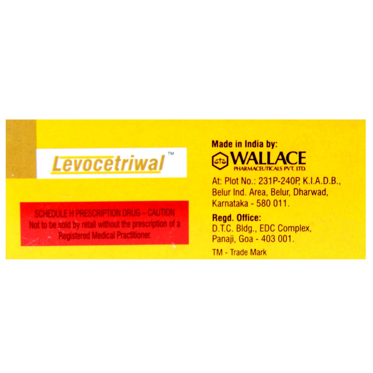 Levocetriwal Tablet 10's, Pack of 10 TABLETS Levocetriwal Tablet 10's, Pack of 10 TABLETS