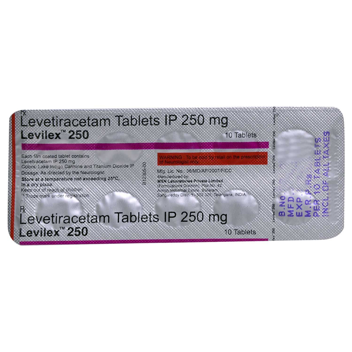 Levilex 250 mg Tablet 10's, Pack of 10 TABLETS Levilex 250 mg Tablet 10's, Pack of 10 TABLETS