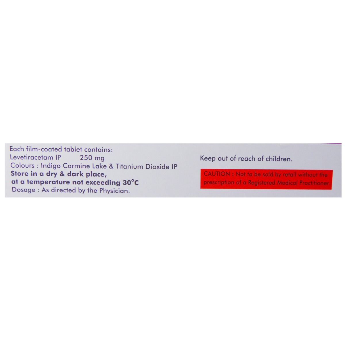 Levacetam 250 Tablet 10's, Pack of 10 TABLETS Levacetam 250 Tablet 10's, Pack of 10 TABLETS