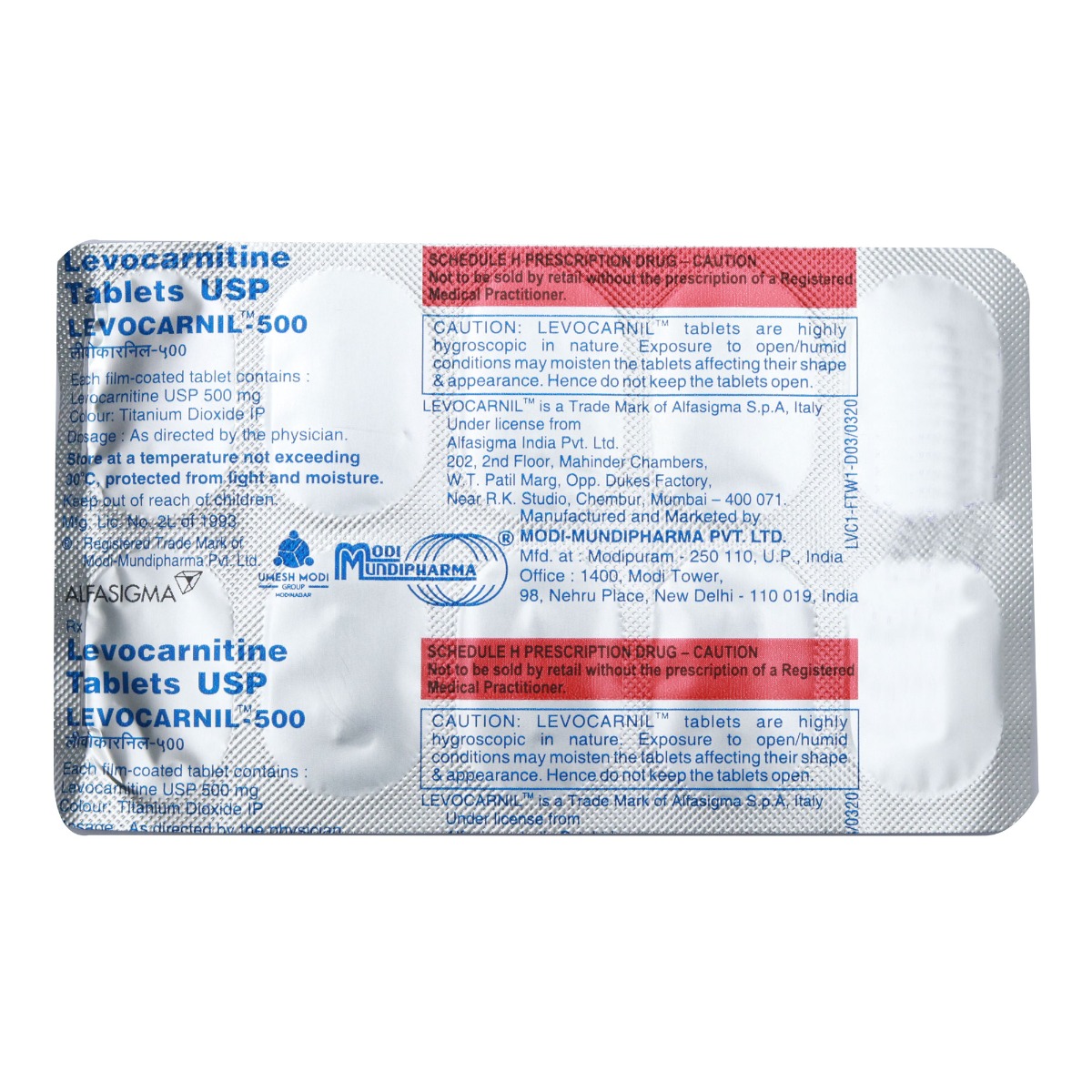 Levocarnil 500 Tablet 10's, Pack of 10 TabletS Levocarnil 500 Tablet 10's, Pack of 10 TabletS