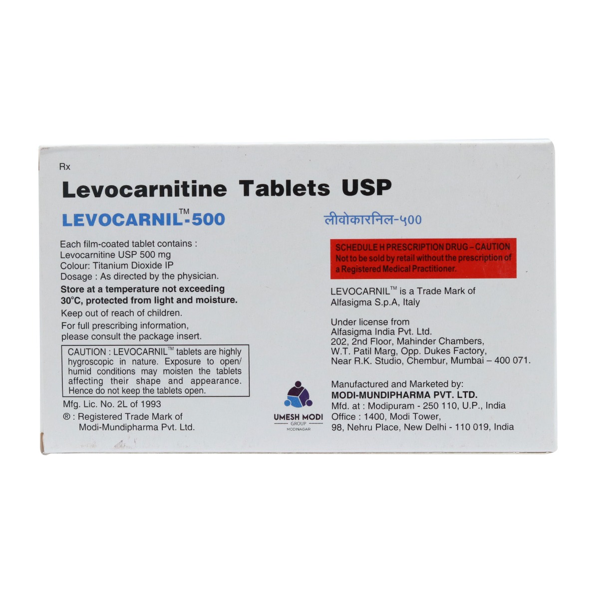 Levocarnil 500 Tablet 10's, Pack of 10 TabletS Levocarnil 500 Tablet 10's, Pack of 10 TabletS