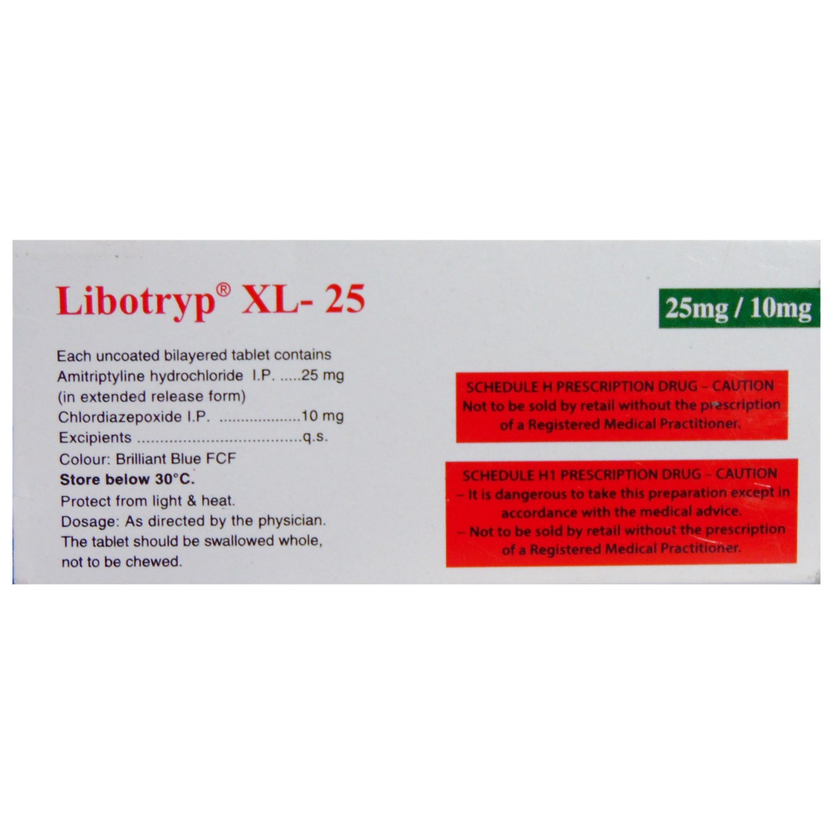 Libotryp XL 25 mg Tablet 10's, Pack of 10 TabletS Libotryp XL 25 mg Tablet 10's, Pack of 10 TabletS