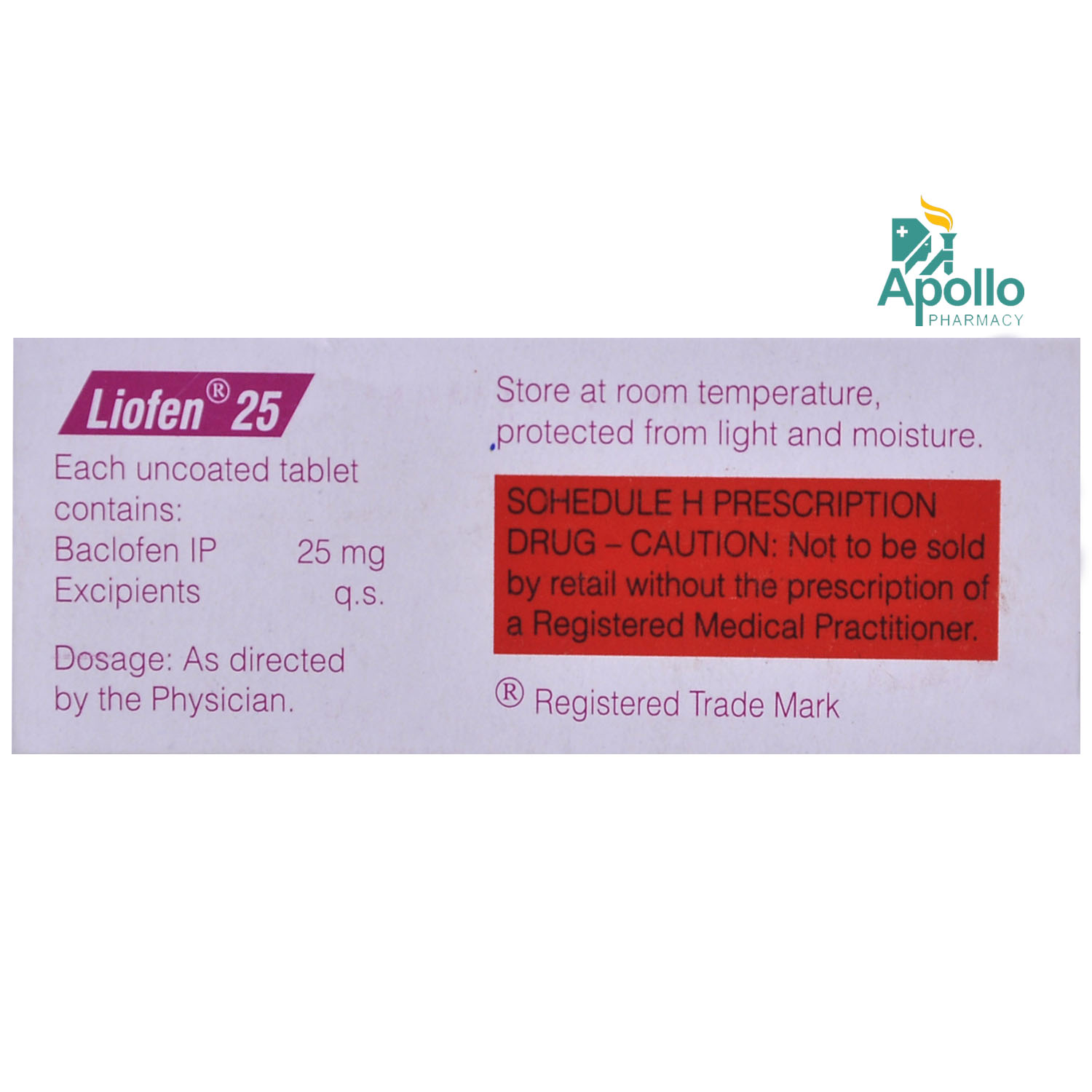Liofen 25 Tablet 10's, Pack of 10 TABLETS Liofen 25 Tablet 10's, Pack of 10 TABLETS