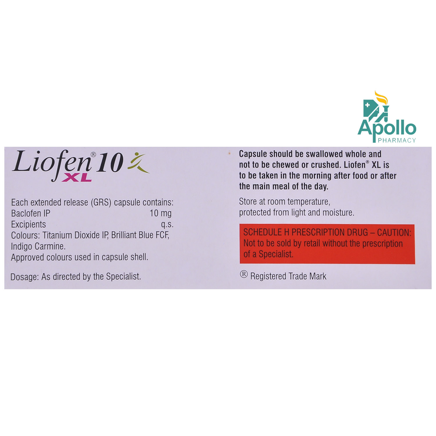 Liofen XL Capsule 10's, Pack of 10 CAPSULES Liofen XL Capsule 10's, Pack of 10 CAPSULES