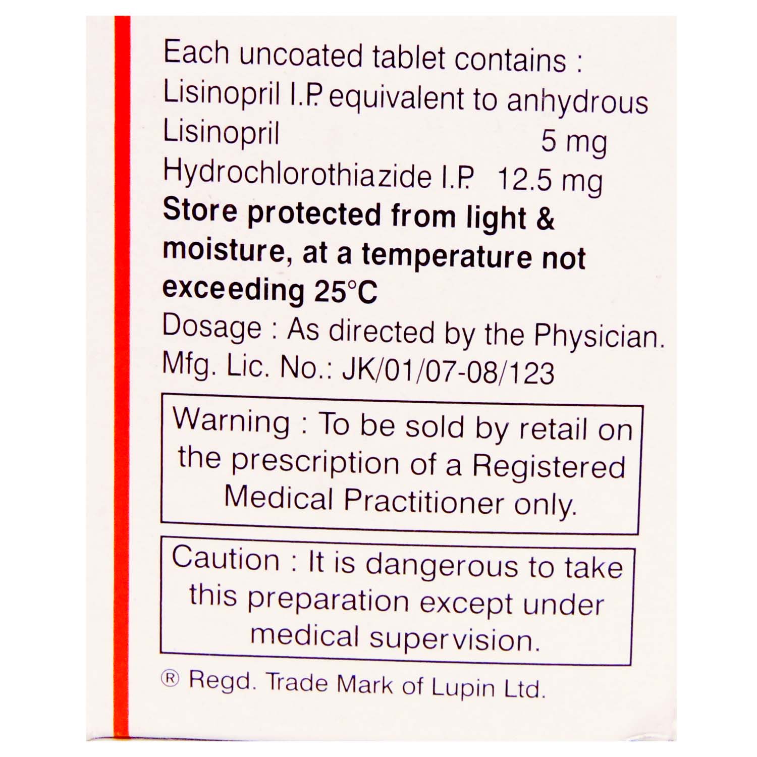 Lipril H Tablet 15's, Pack of 15 TabletS Lipril H Tablet 15's, Pack of 15 TabletS