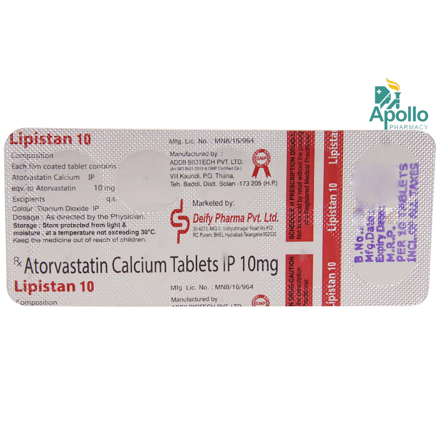 LIPISTAN 10MG TABLET 10'S, Pack of 10 TabletS LIPISTAN 10MG TABLET 10'S, Pack of 10 TabletS