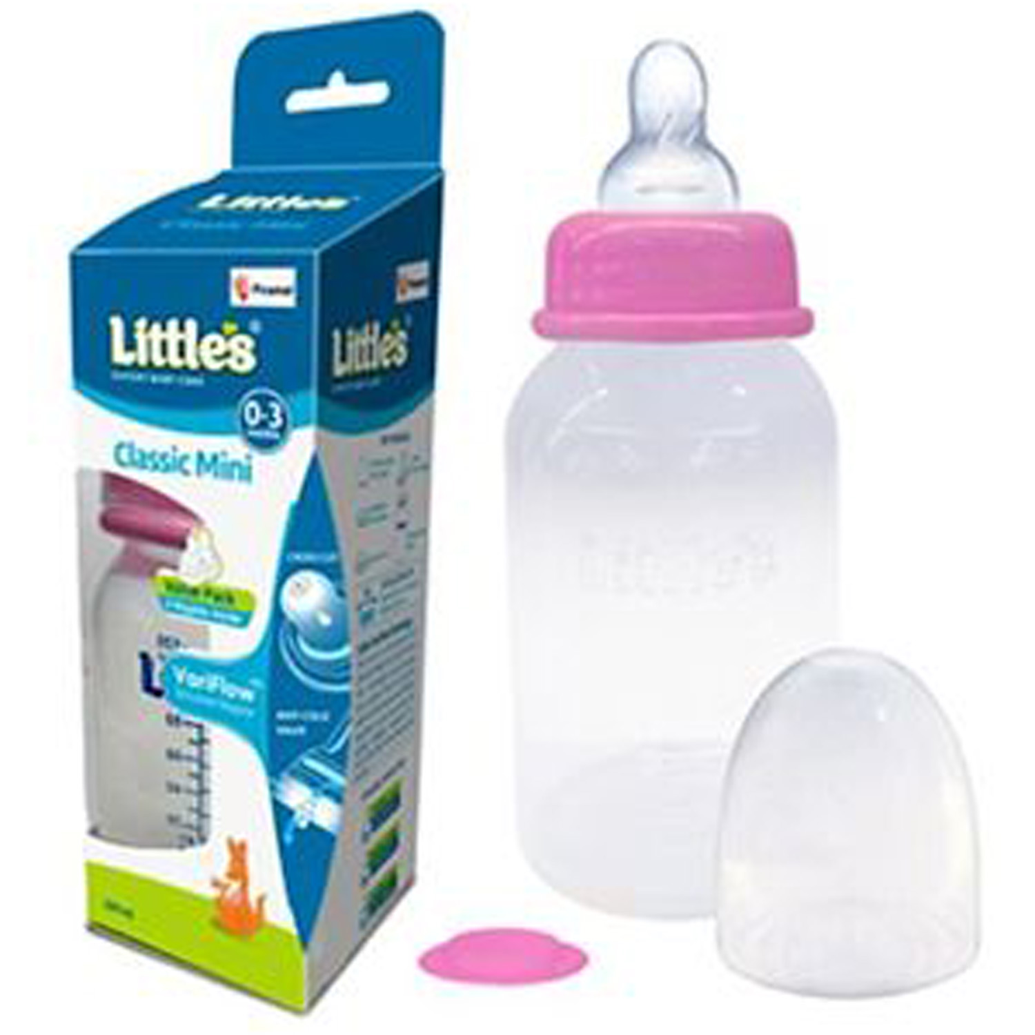 Little's Classic Mini Pink Feeding Bottle, 120ml, Pack of 1 Little's Classic Mini Pink Feeding Bottle, 120ml, Pack of 1