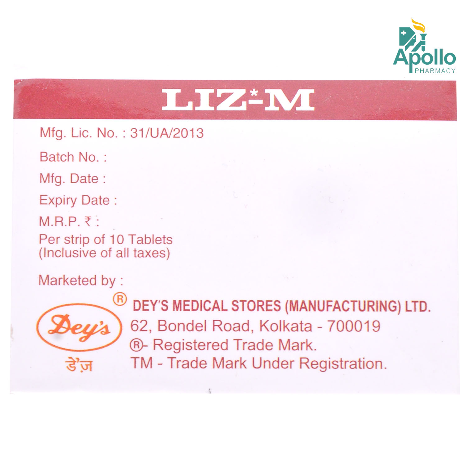 Liz-M Tablet 10's, Pack of 10 TABLETS Liz-M Tablet 10's, Pack of 10 TABLETS