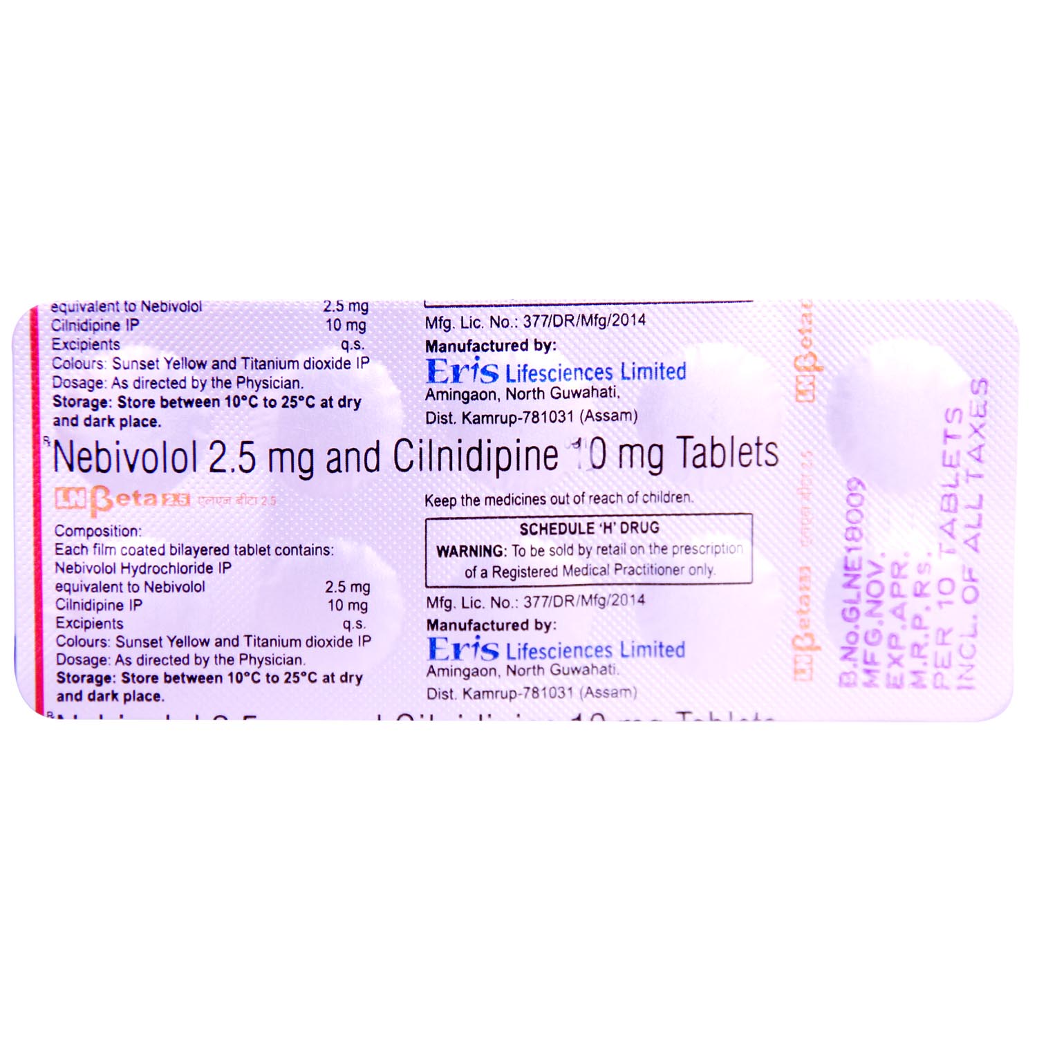 LN Beta 2.5 Tablet 10's, Pack of 10 TABLETS LN Beta 2.5 Tablet 10's, Pack of 10 TABLETS