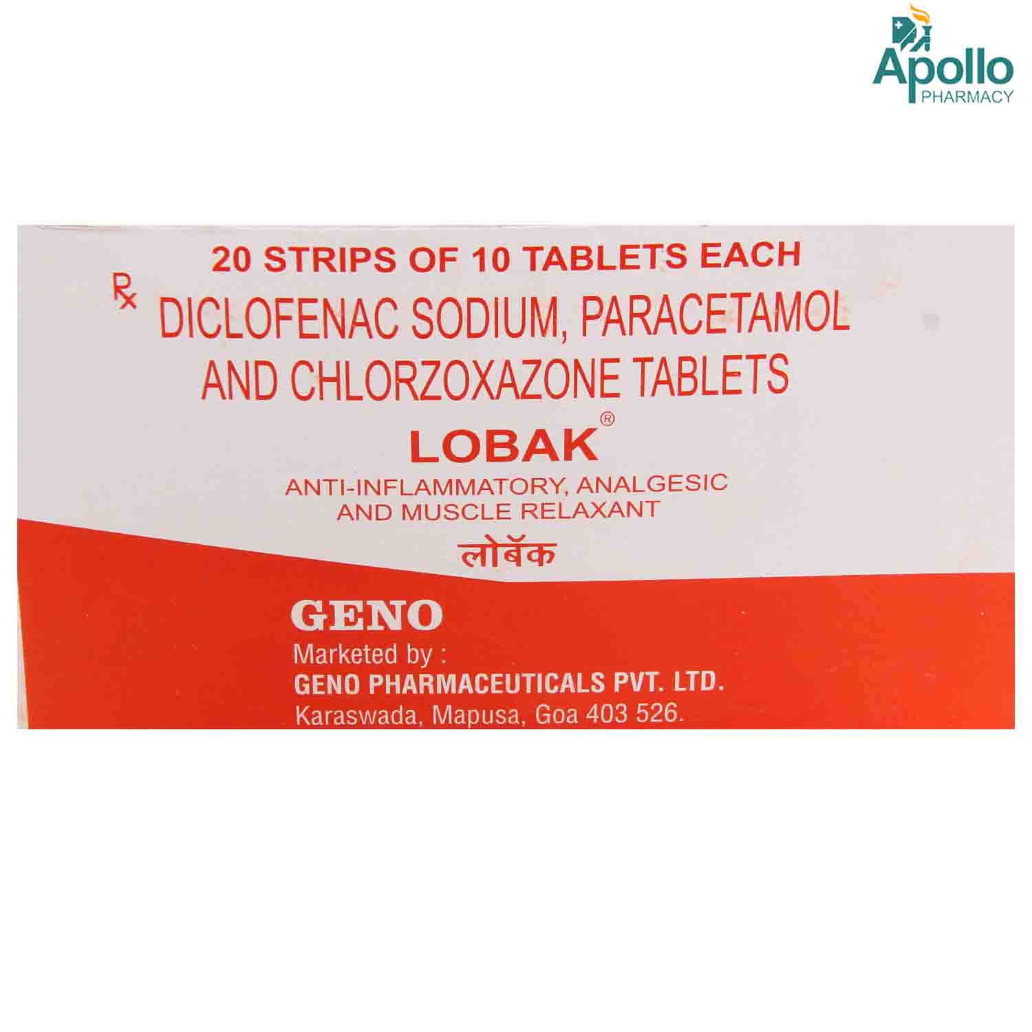 Lobak Tablet 10's, Pack of 10 TABLETS Lobak Tablet 10's, Pack of 10 TABLETS