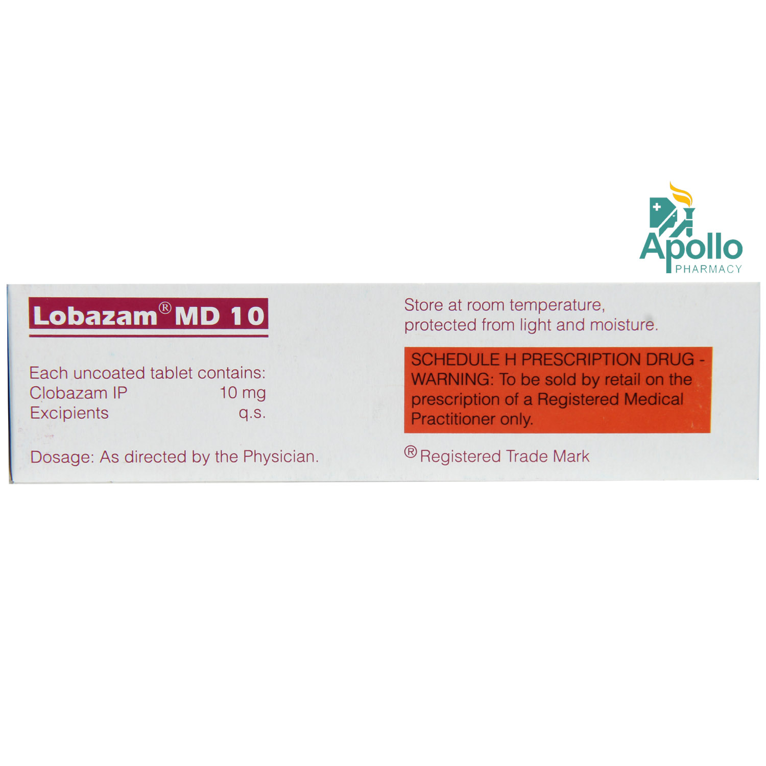 Lobazam MD 10 Tablet 10's, Pack of 10 TABLETS Lobazam MD 10 Tablet 10's, Pack of 10 TABLETS
