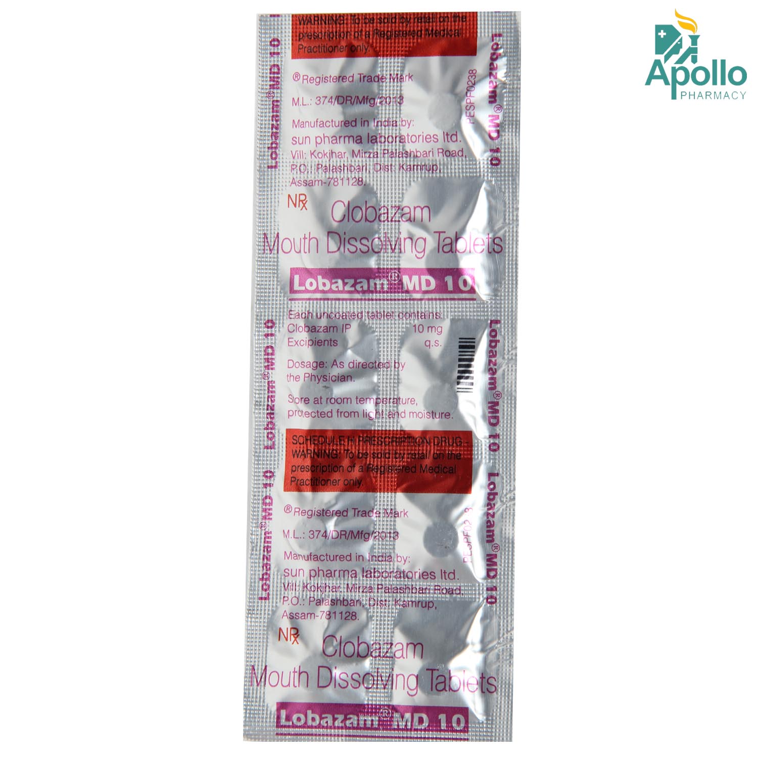 Lobazam MD 10 Tablet 10's, Pack of 10 TABLETS Lobazam MD 10 Tablet 10's, Pack of 10 TABLETS