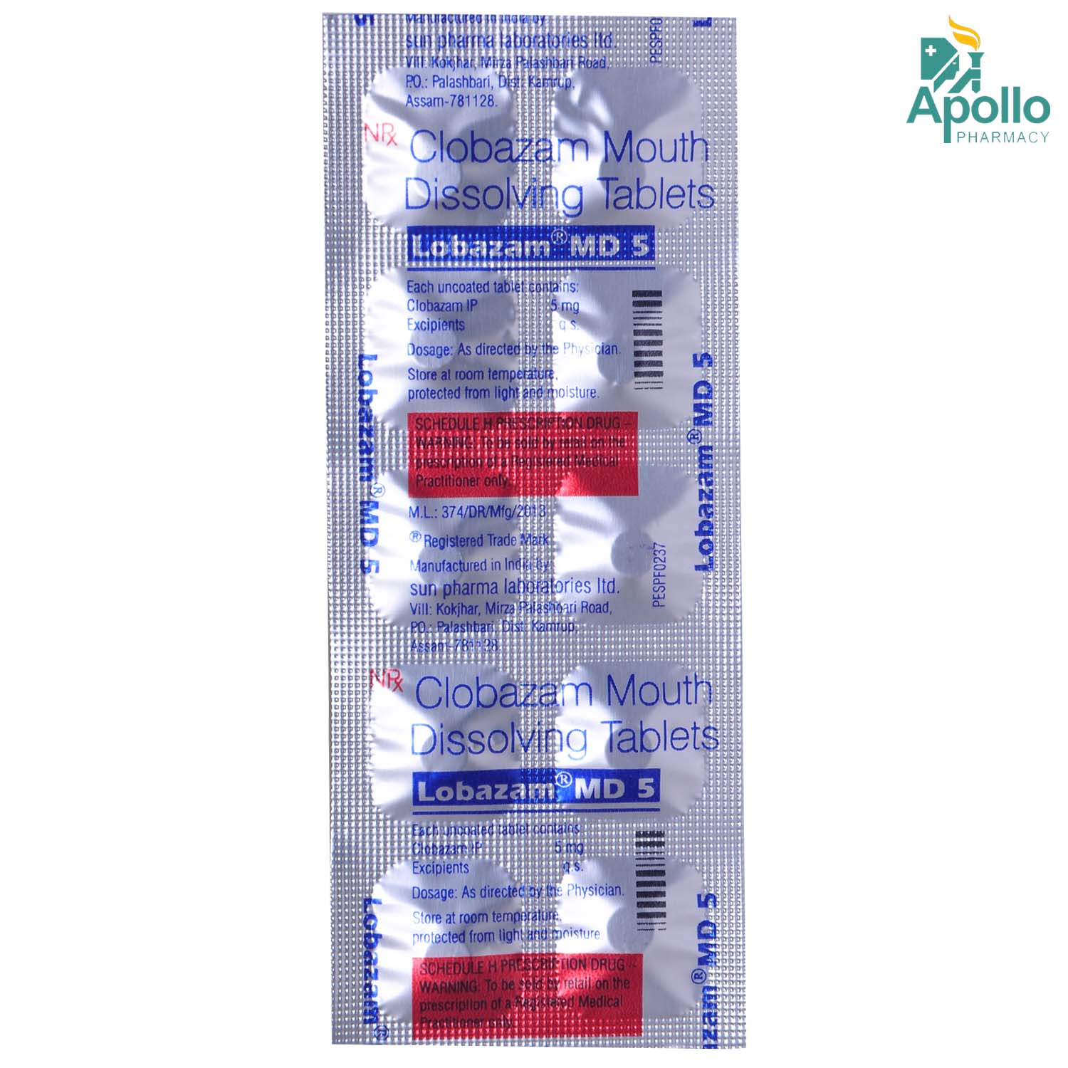 Lobazam MD 5 Tablet 10's, Pack of 10 TABLETS Lobazam MD 5 Tablet 10's, Pack of 10 TABLETS