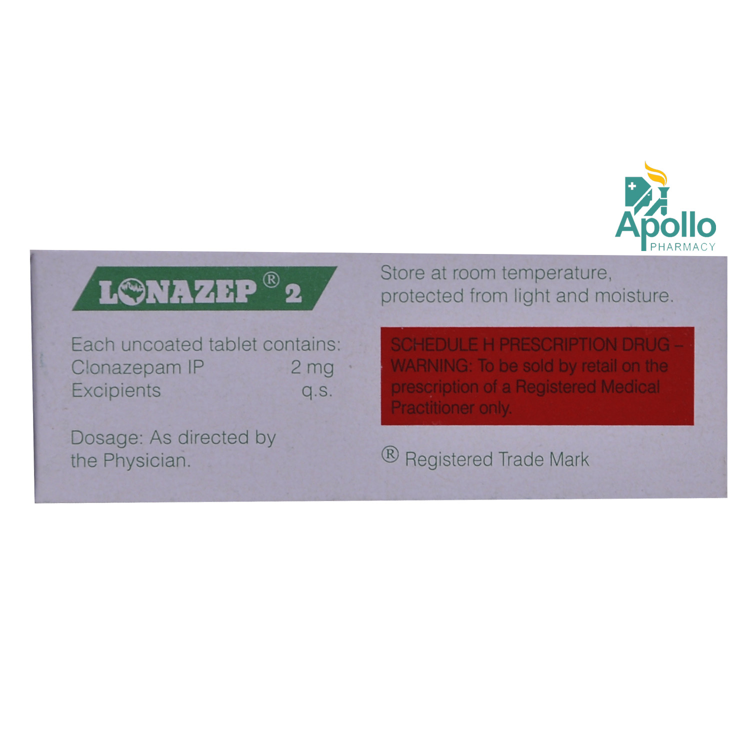 Lonazep 2 Tablet 10's, Pack of 10 TabletS Lonazep 2 Tablet 10's, Pack of 10 TabletS