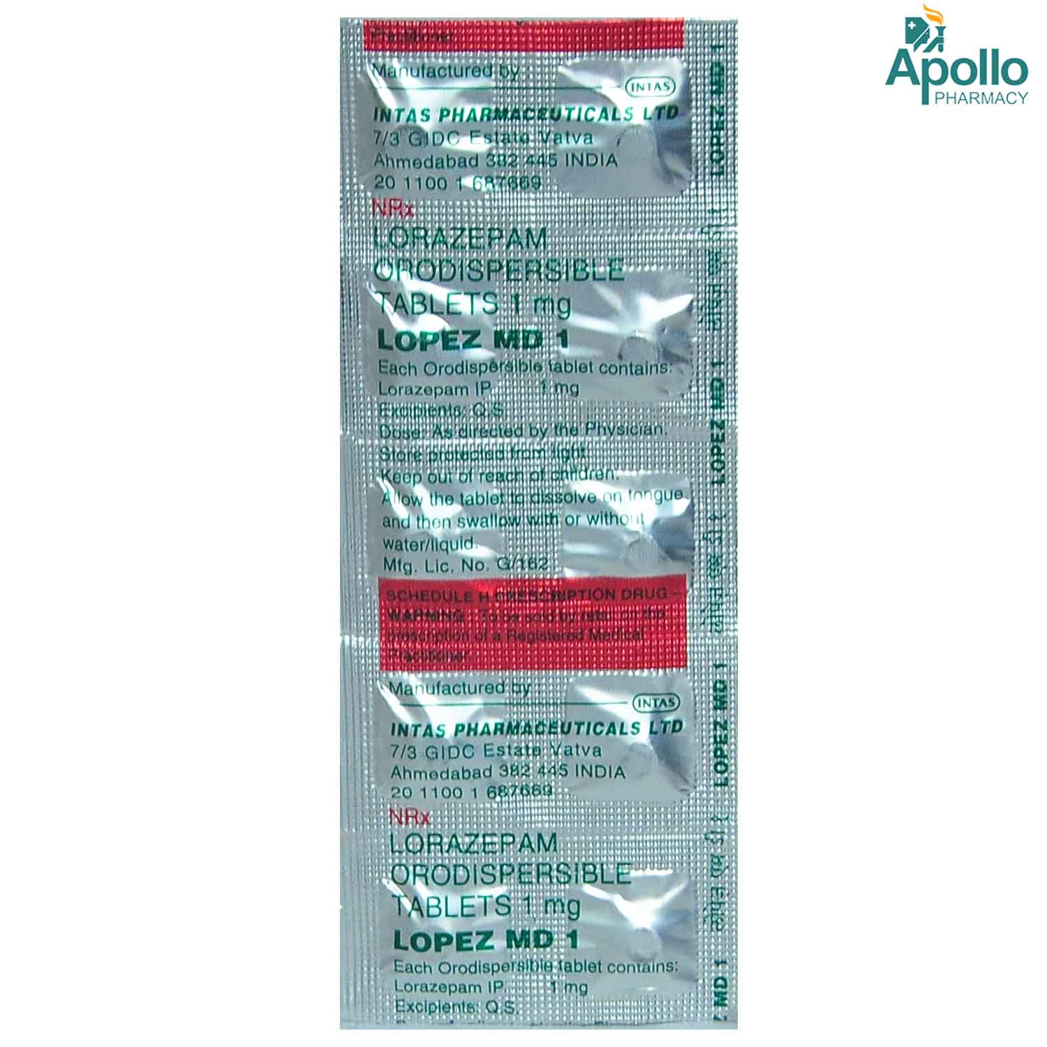 Lopez MD 1 Tablet 10's, Pack of 10 TABLETS Lopez MD 1 Tablet 10's, Pack of 10 TABLETS