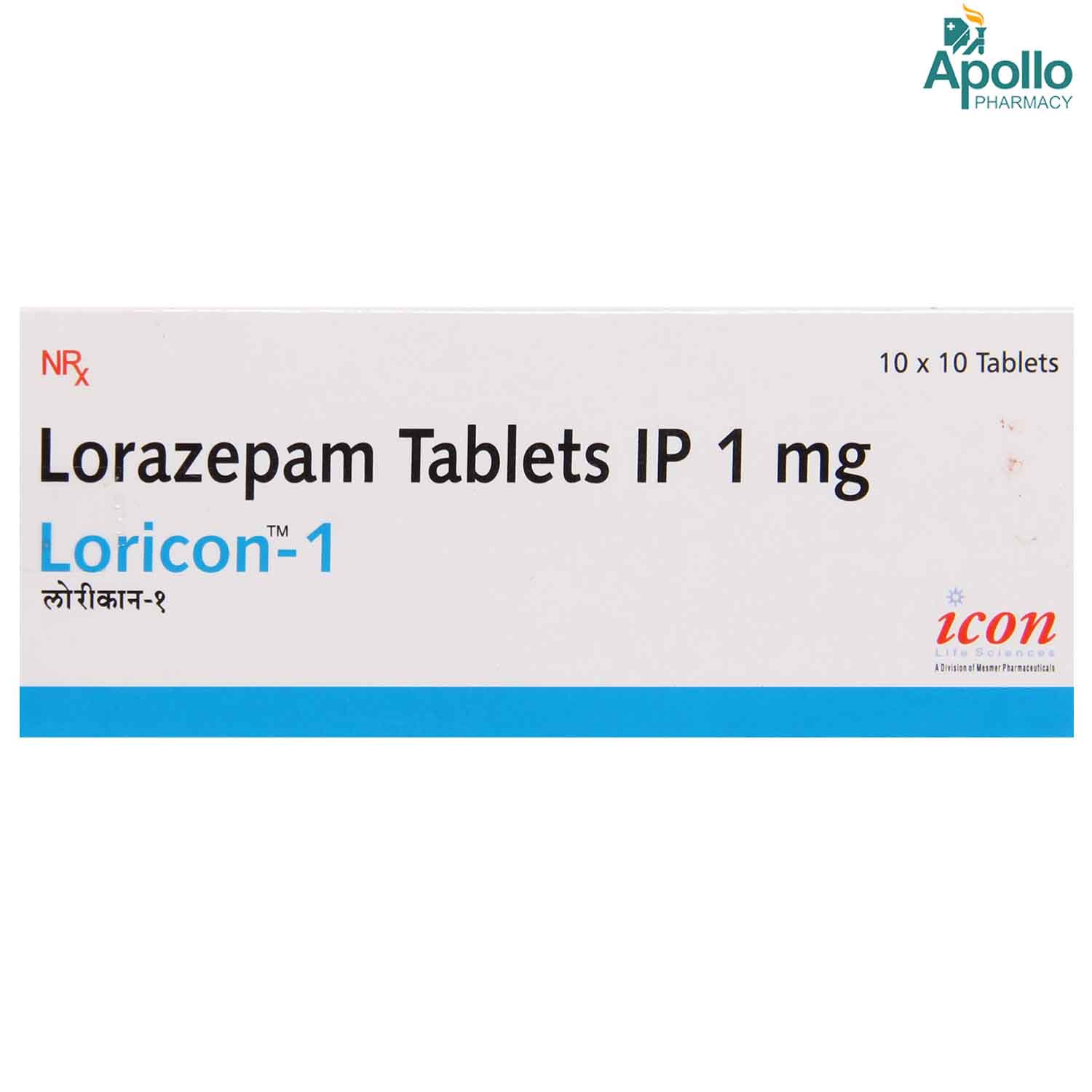 LORICON 1MG TABLET, Pack of 10 TABLETS LORICON 1MG TABLET, Pack of 10 TABLETS