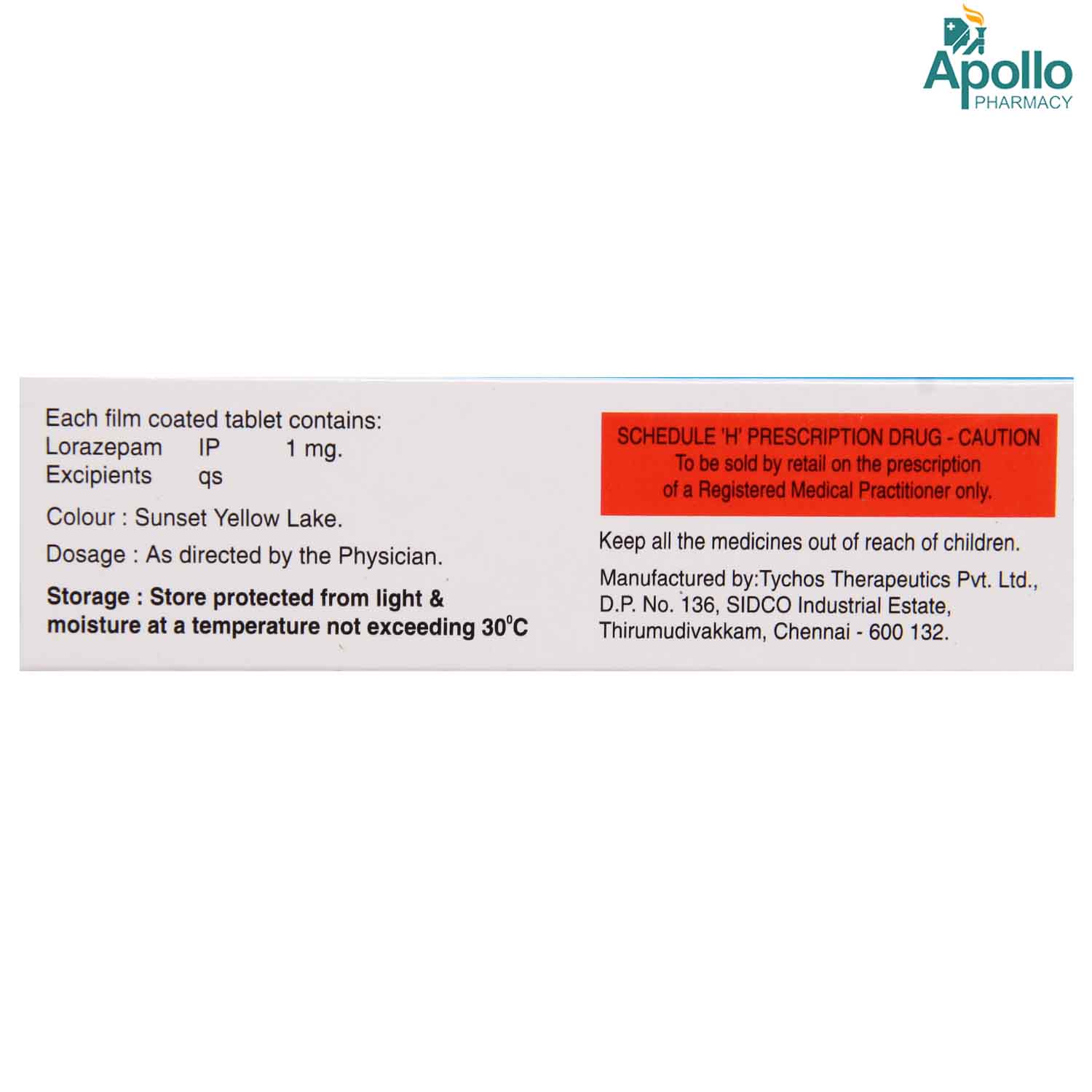 LORICON 1MG TABLET, Pack of 10 TABLETS LORICON 1MG TABLET, Pack of 10 TABLETS