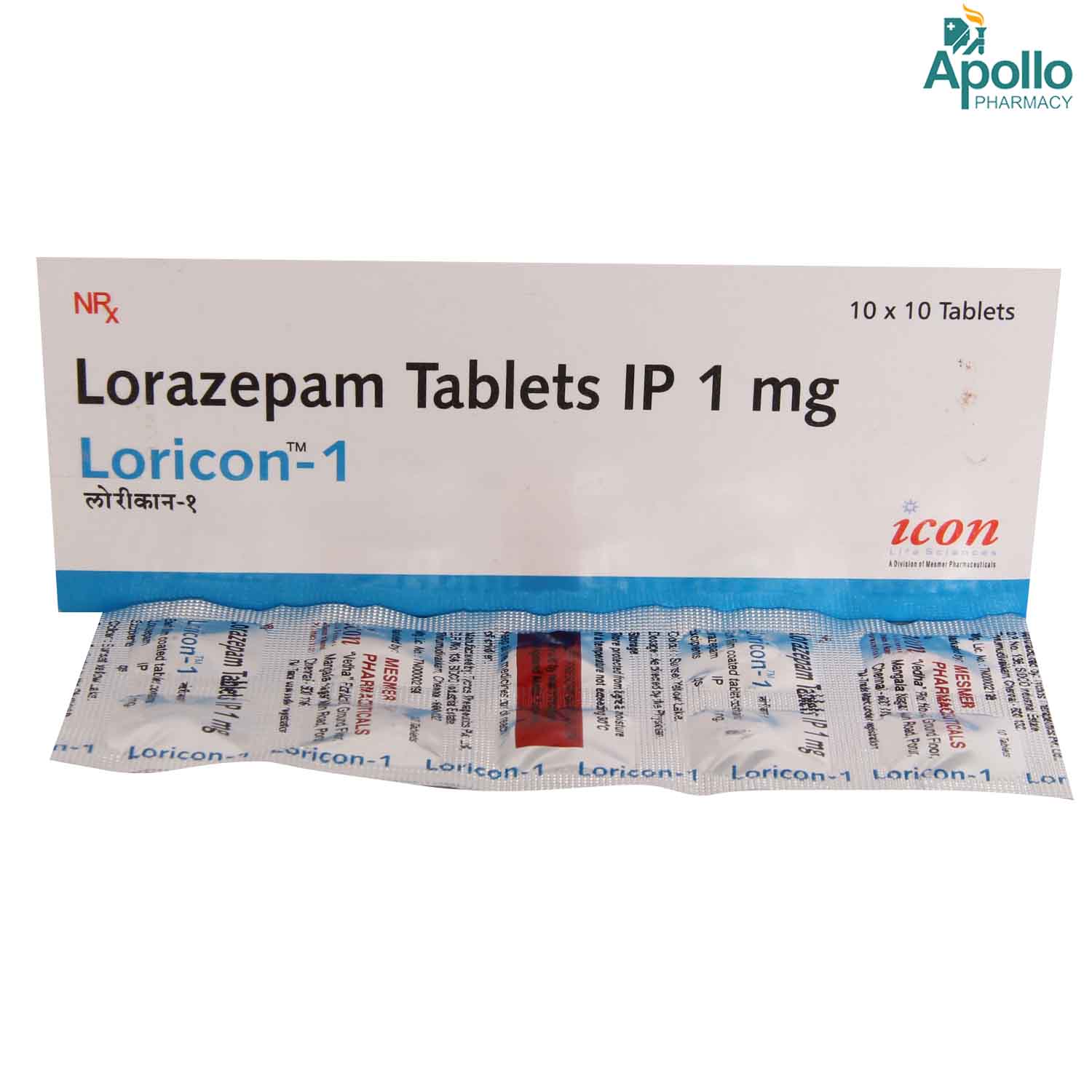 LORICON 1MG TABLET, Pack of 10 TABLETS LORICON 1MG TABLET, Pack of 10 TABLETS