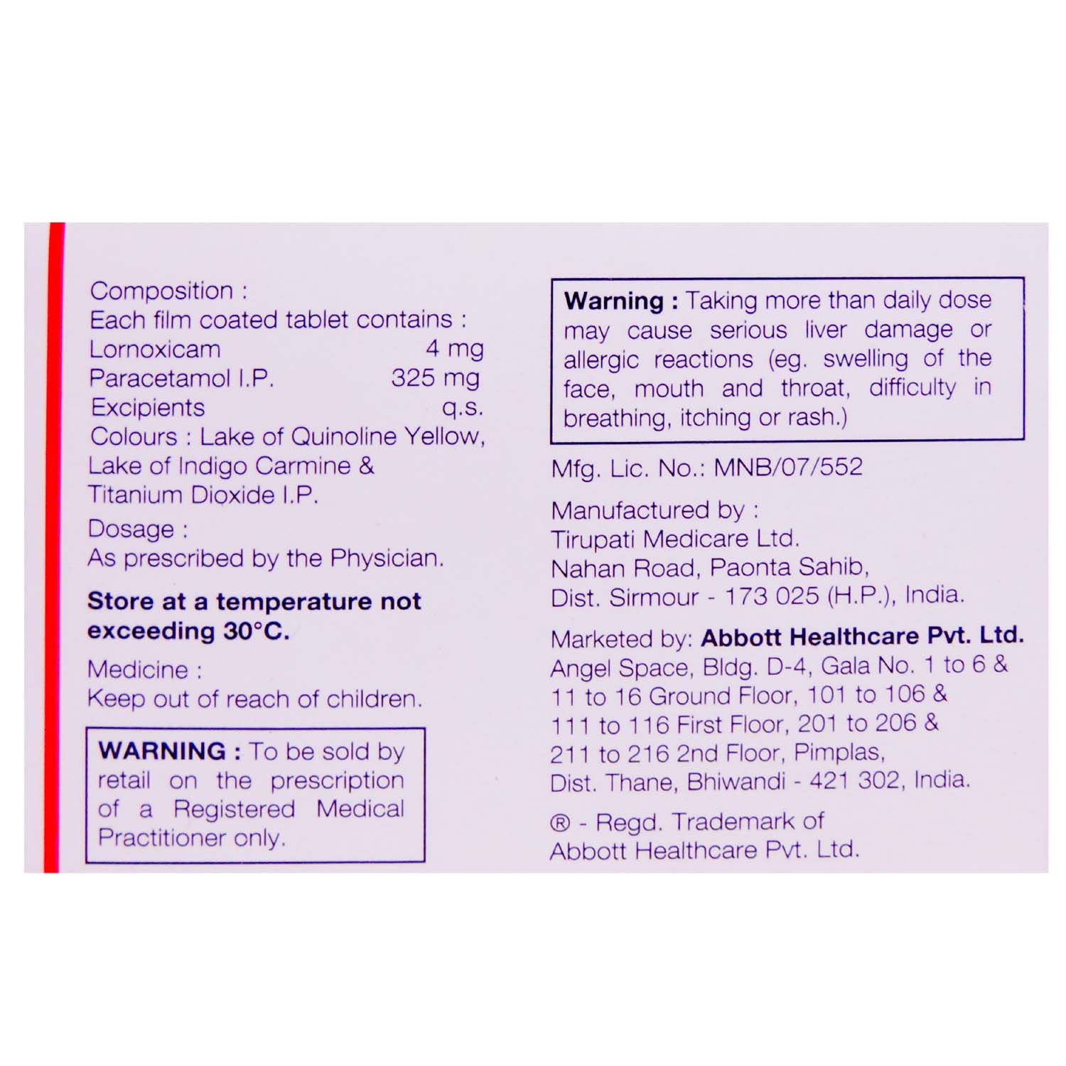 Lorsaid P Tablet 10's, Pack of 10 TABLETS Lorsaid P Tablet 10's, Pack of 10 TABLETS