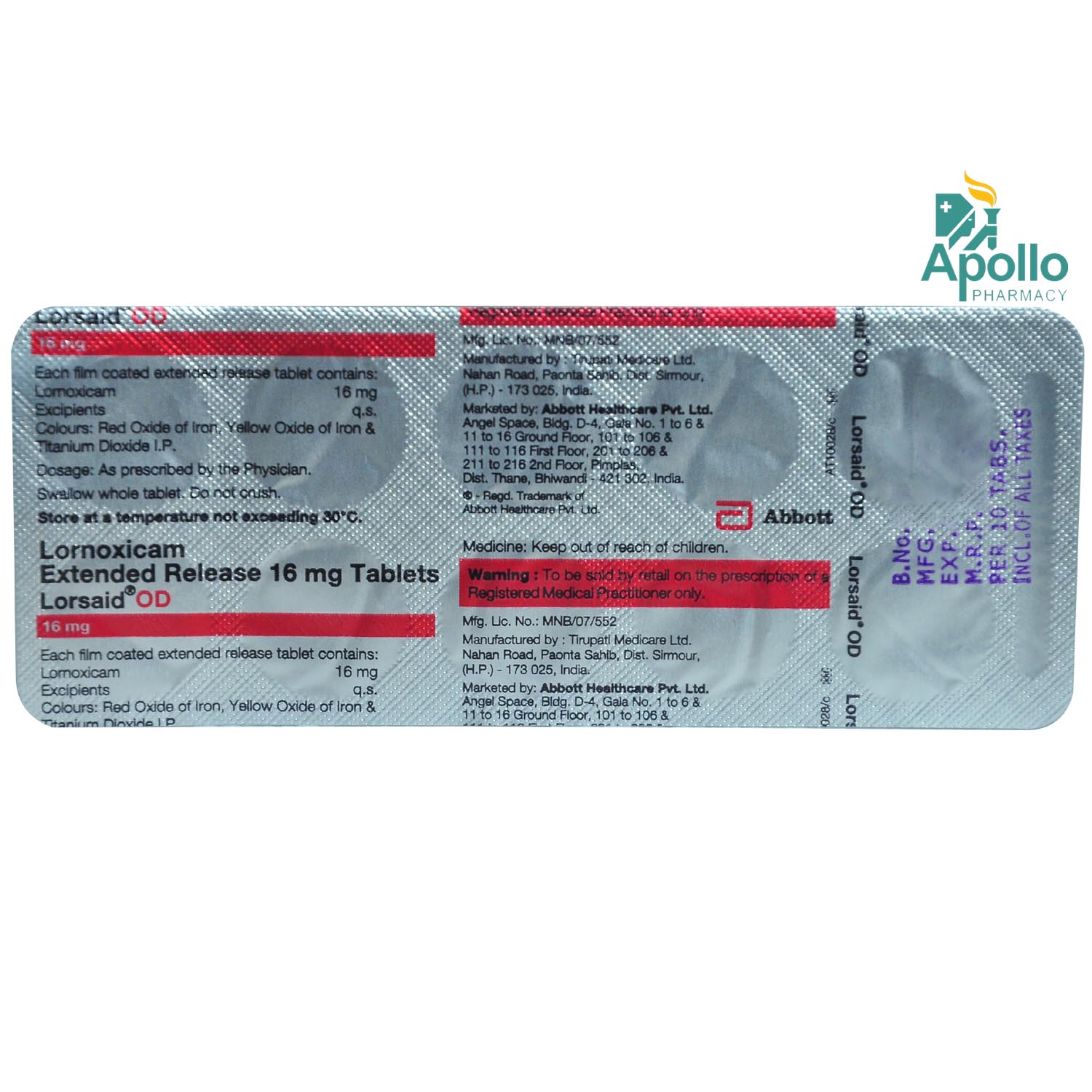 Lorsaid OD Tablet 10's, Pack of 10 TabletS Lorsaid OD Tablet 10's, Pack of 10 TabletS