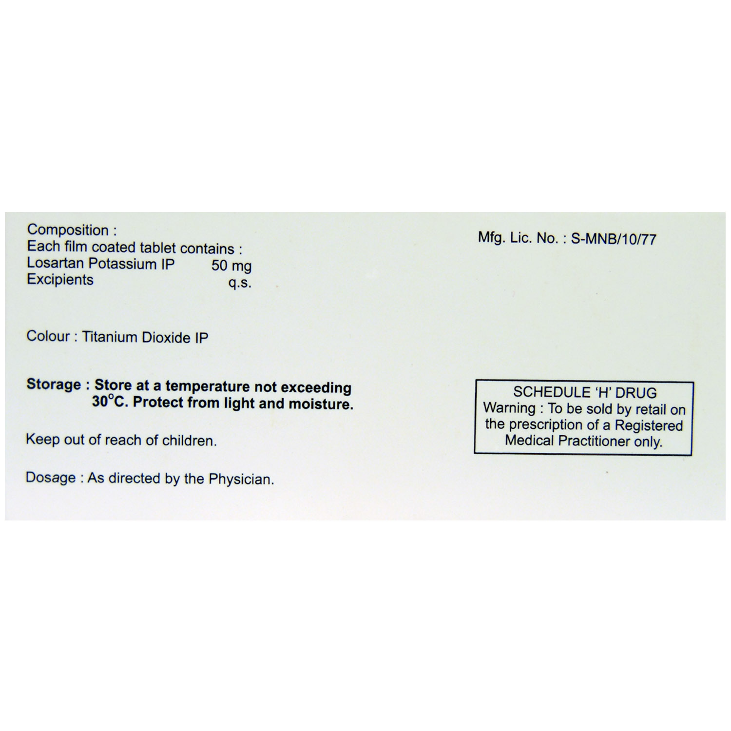 Losakind 50 Tablet 10's, Pack of 10 TabletS Losakind 50 Tablet 10's, Pack of 10 TabletS