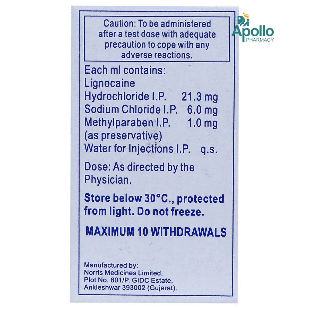 Lox 2% Injection 30 ml, Pack of 1 Injection Lox 2% Injection 30 ml, Pack of 1 Injection