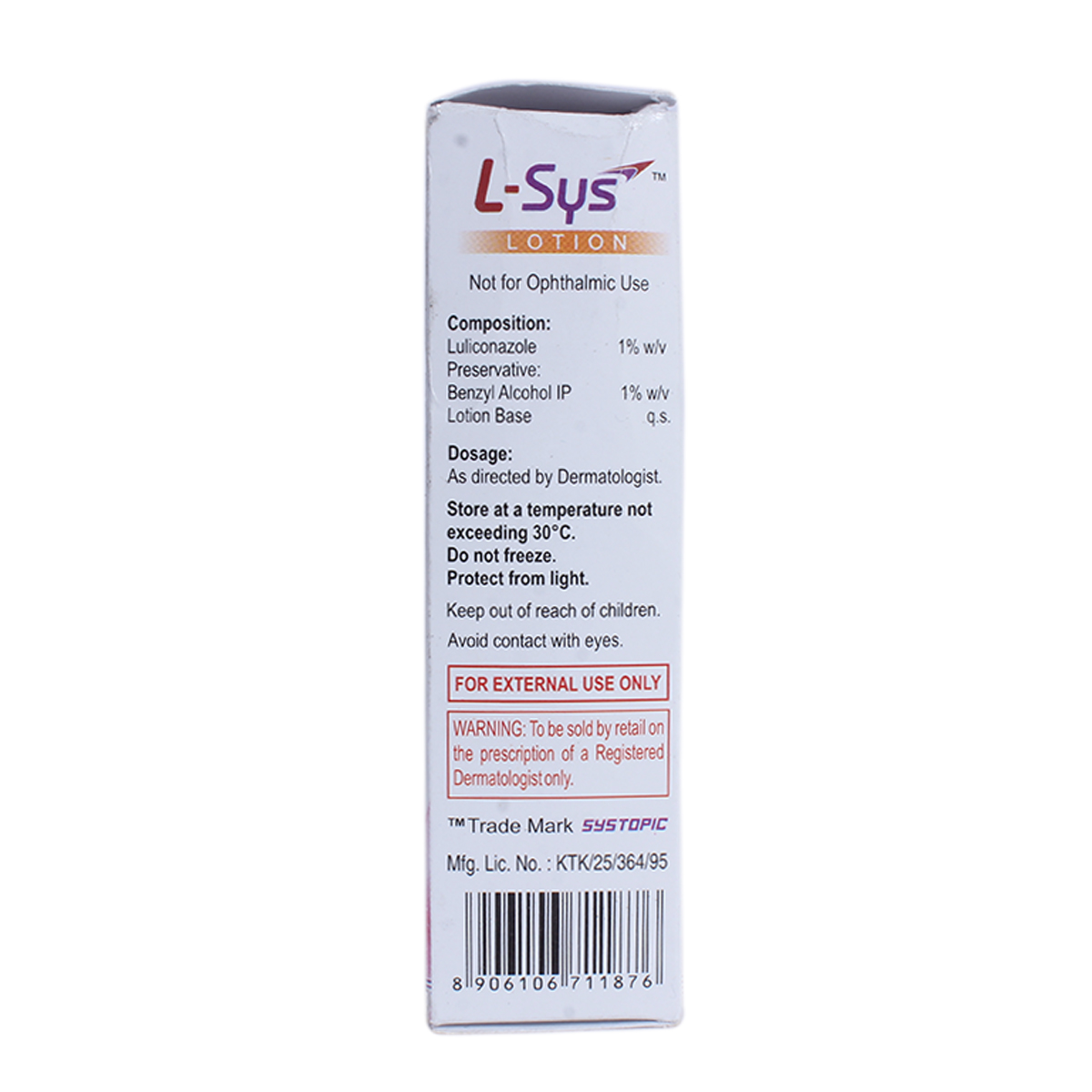 L-Sys Lotion 30 ml, Pack of 1 LOTION L-Sys Lotion 30 ml, Pack of 1 LOTION