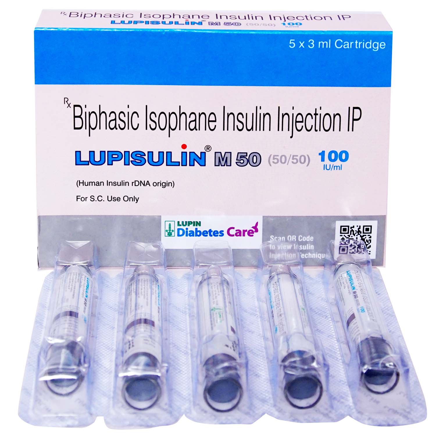 Lupisulin M 50 100IU/ml Cartridge 3 ml, Pack of 1 INJECTION Lupisulin M 50 100IU/ml Cartridge 3 ml, Pack of 1 INJECTION
