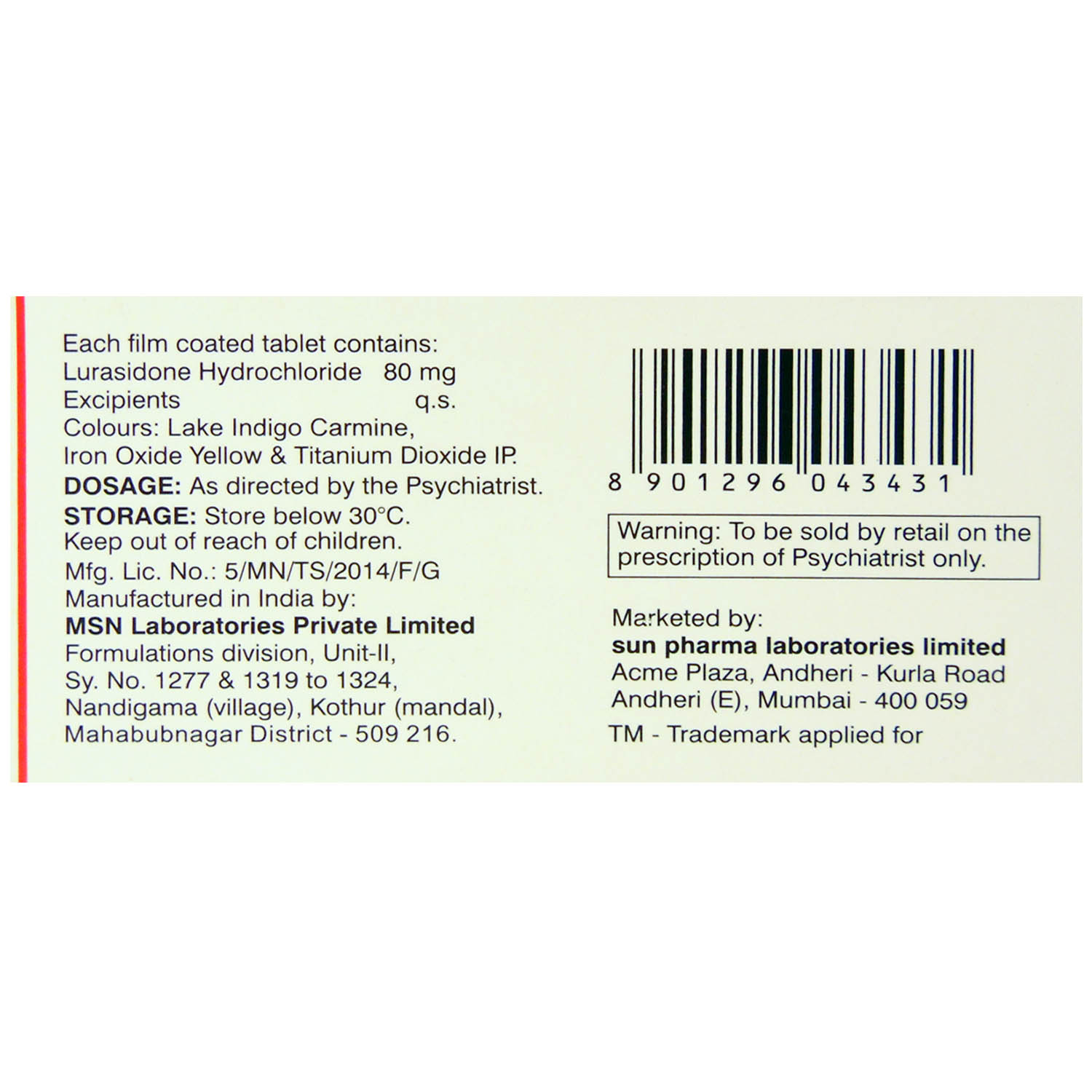 Luramax 80 Tablet 10's, Pack of 10 TABLETS Luramax 80 Tablet 10's, Pack of 10 TABLETS