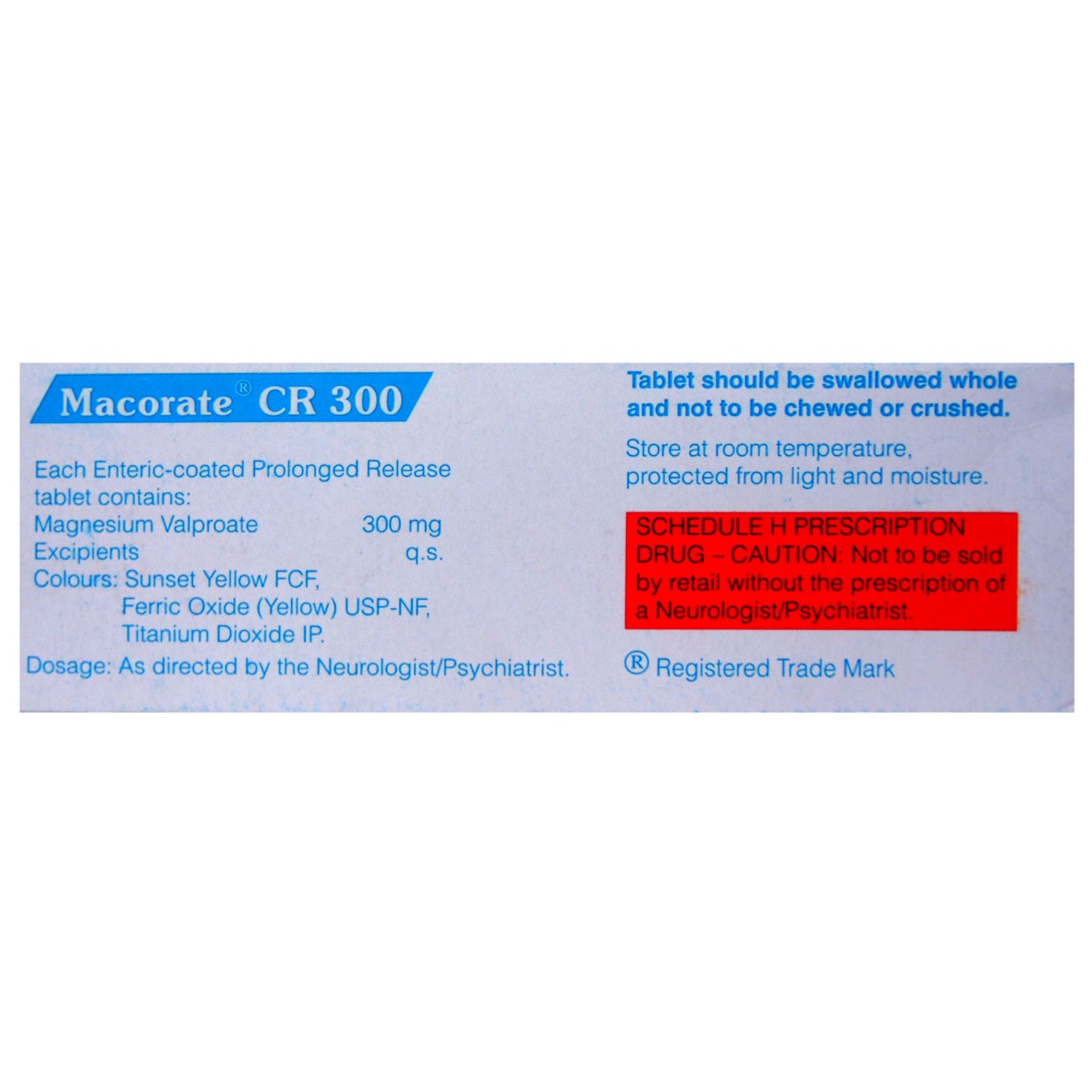 Macorate CR 300 Tablet 10's, Pack of 10 TABLETS Macorate CR 300 Tablet 10's, Pack of 10 TABLETS