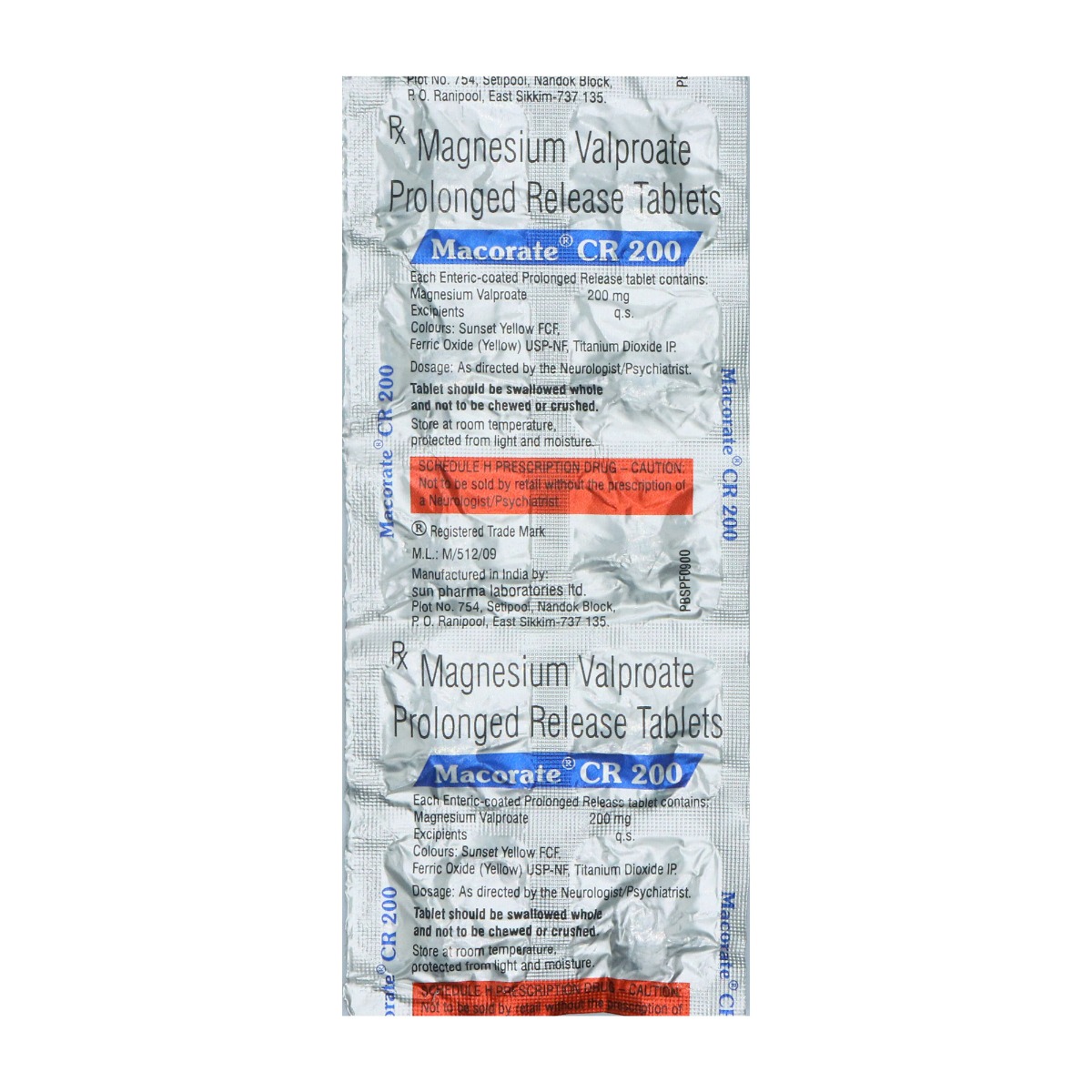 Buy Macorate CR 200 Tablet 10's Online