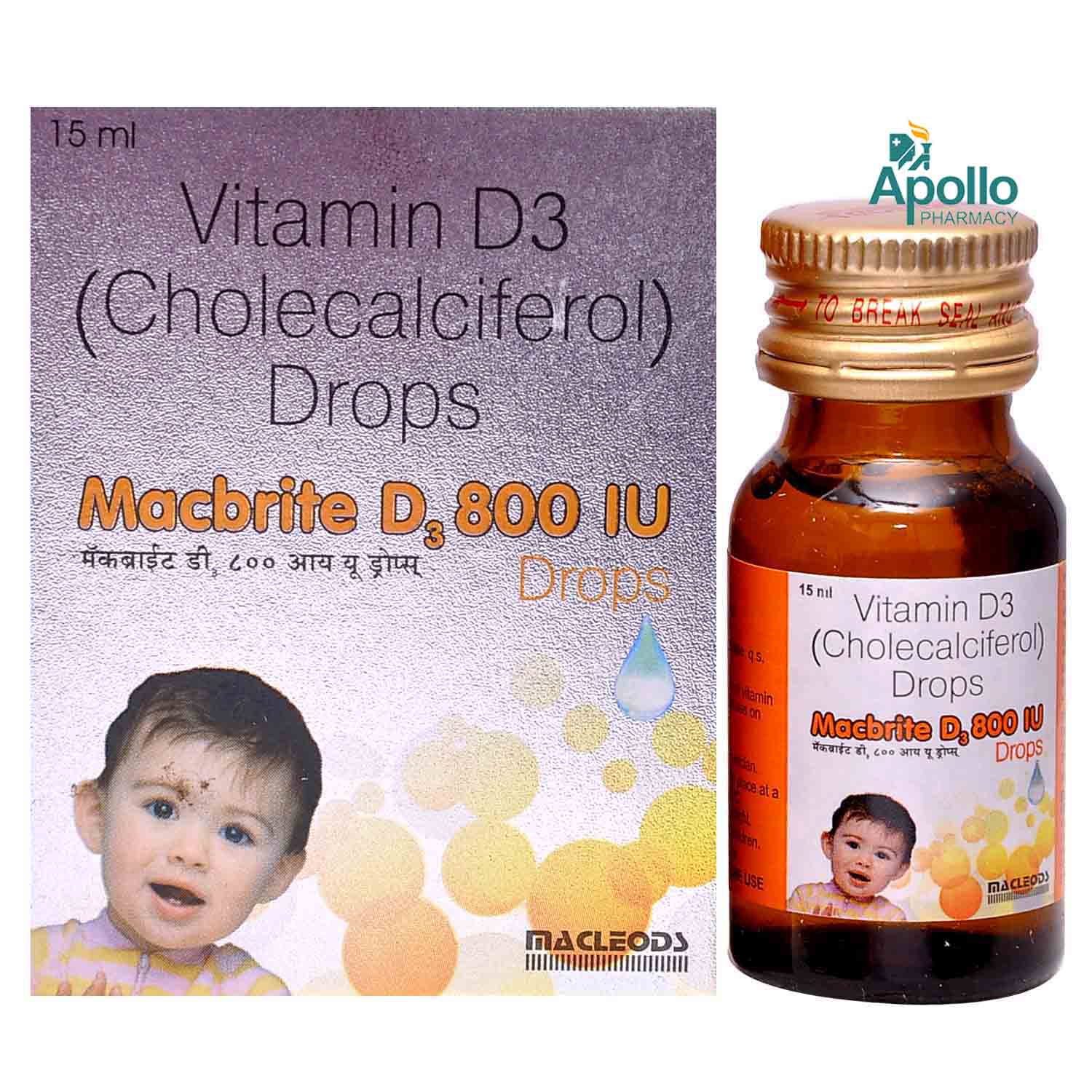 Macbrite D3 800IU Drops 15 ml, Pack of 1 Macbrite D3 800IU Drops 15 ml, Pack of 1