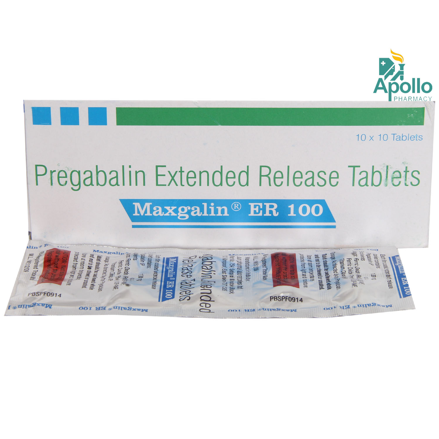 Maxgalin ER 100 Tablet 10's, Pack of 10 TABLETS Maxgalin ER 100 Tablet 10's, Pack of 10 TABLETS