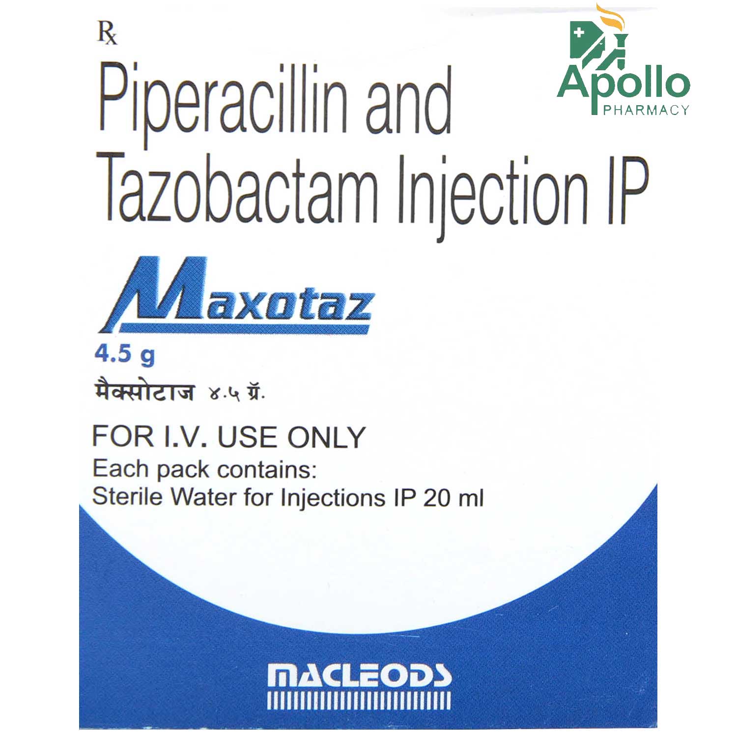Maxotaz 4.5 gm Injection 1's, Pack of 1 Injection Maxotaz 4.5 gm Injection 1's, Pack of 1 Injection