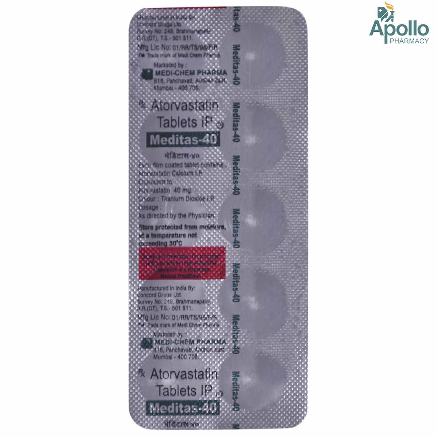 Meditas 40 mg Tablet 10's, Pack of 10 TabletS Meditas 40 mg Tablet 10's, Pack of 10 TabletS