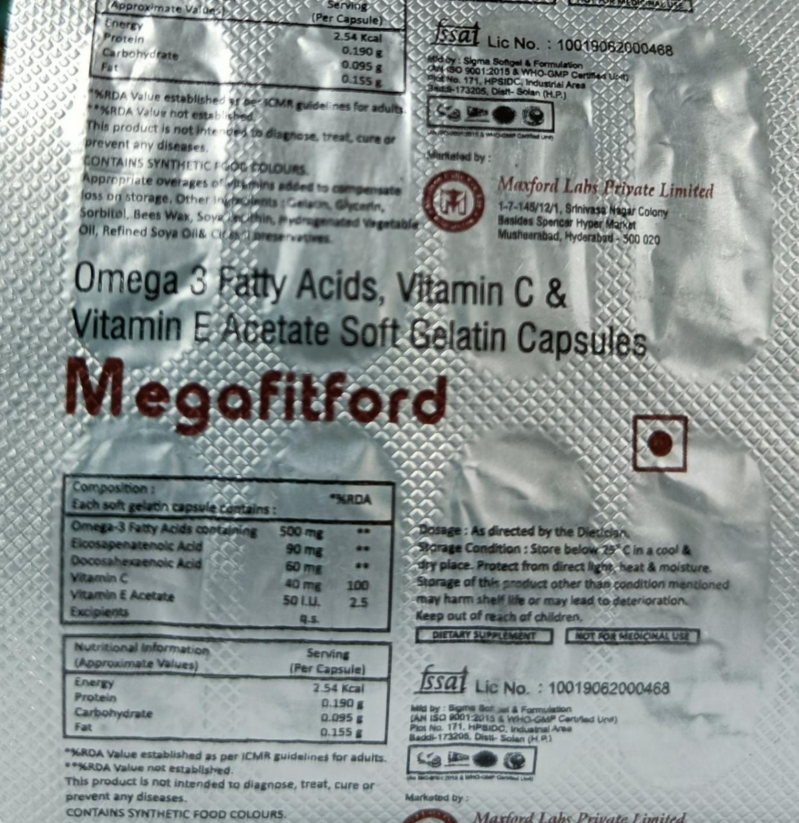 MEGAFITFORD CAPSULE, Pack of 10 CAPSULES MEGAFITFORD CAPSULE, Pack of 10 CAPSULES