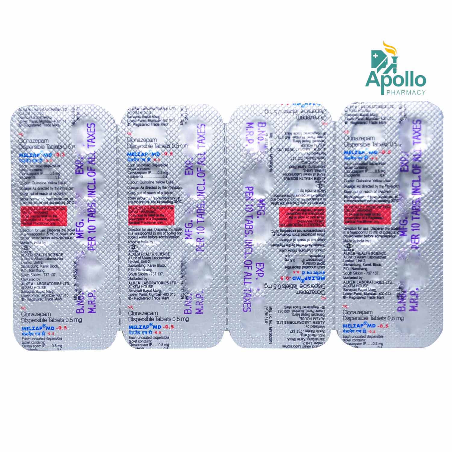 Melzap MD-0.5 Tablet 10's, Pack of 10 TABLETS Melzap MD-0.5 Tablet 10's, Pack of 10 TABLETS