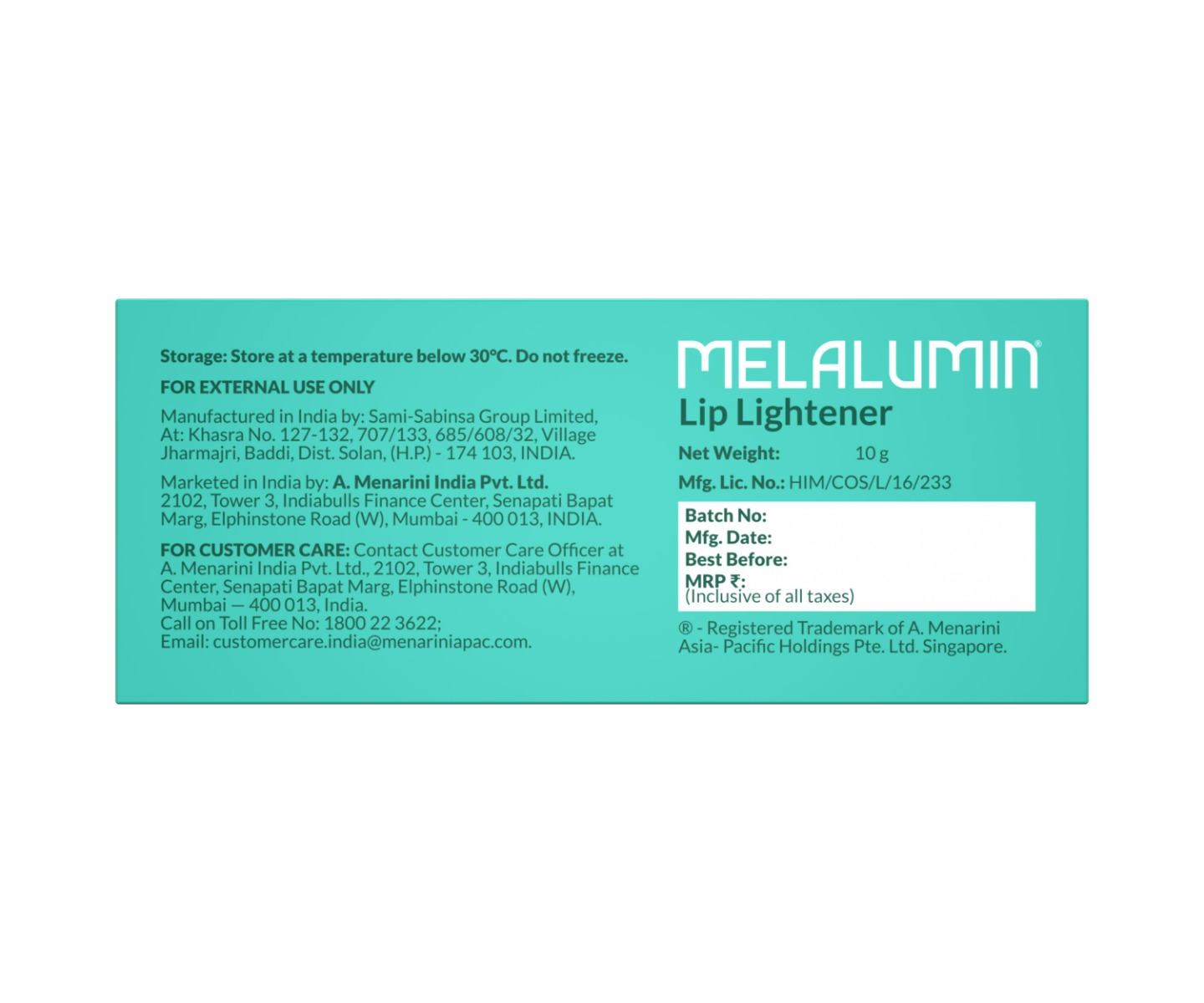 Melalumin SPF 15 Lip Lightener 10 gm, Pack of 1 Melalumin SPF 15 Lip Lightener 10 gm, Pack of 1