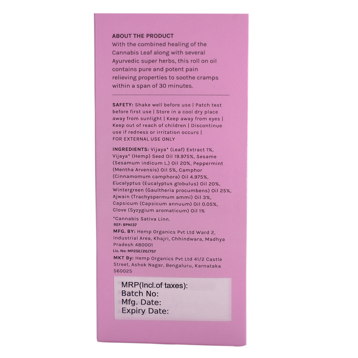 Cannabliss Menstrual Pain Relief Oil, 10 ml, Pack of 1 Cannabliss Menstrual Pain Relief Oil, 10 ml, Pack of 1