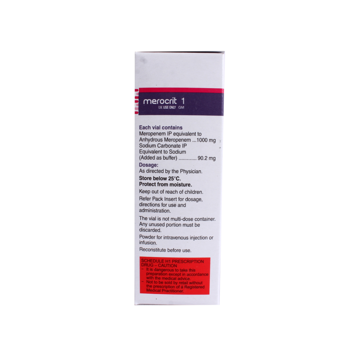 Merocrit 1 gm Injection 1's, Pack of 1 Injection Merocrit 1 gm Injection 1's, Pack of 1 Injection